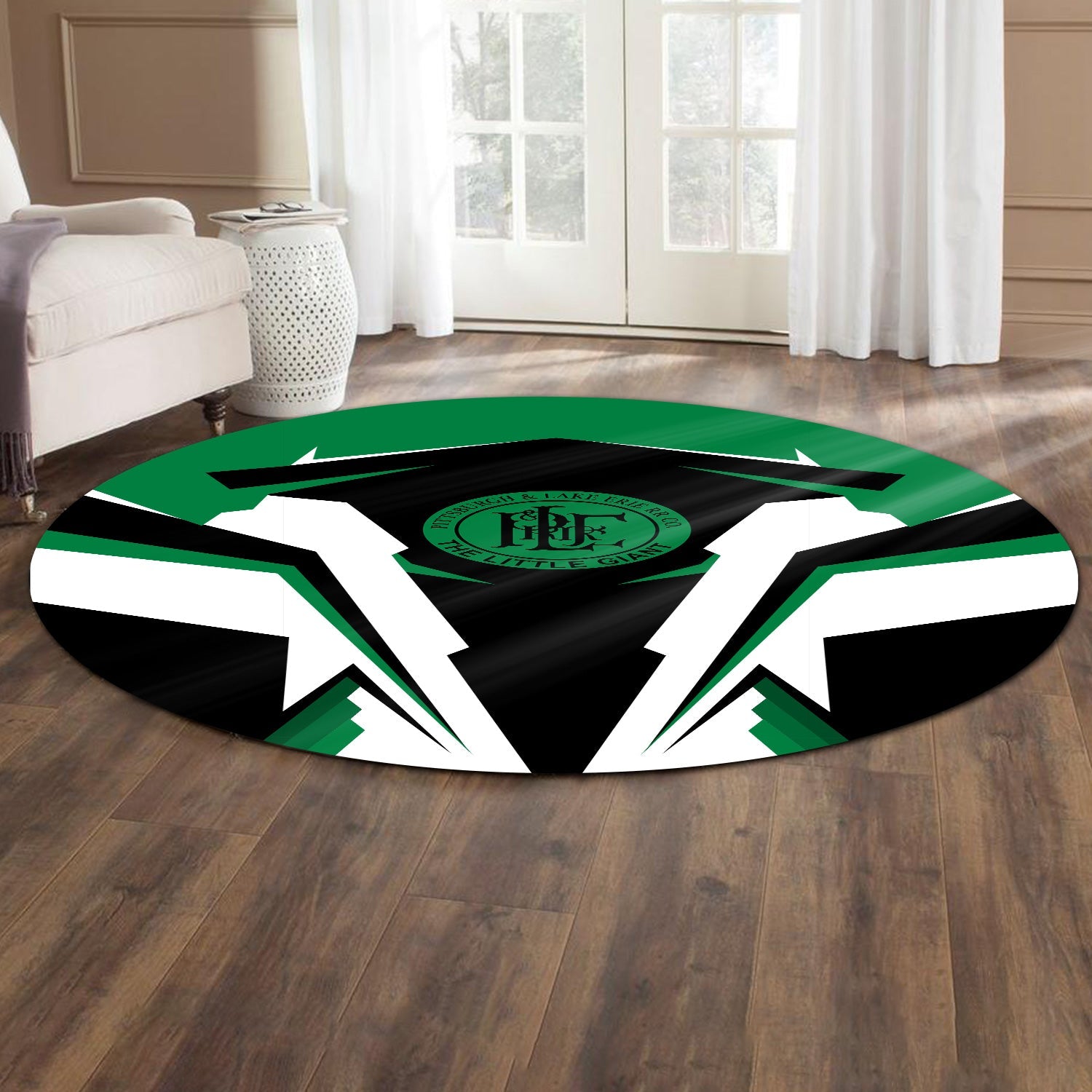 Railspirit Pittsburgh And Lake Erie Railroad Round Mat Strong Line Style Rug All Over Print