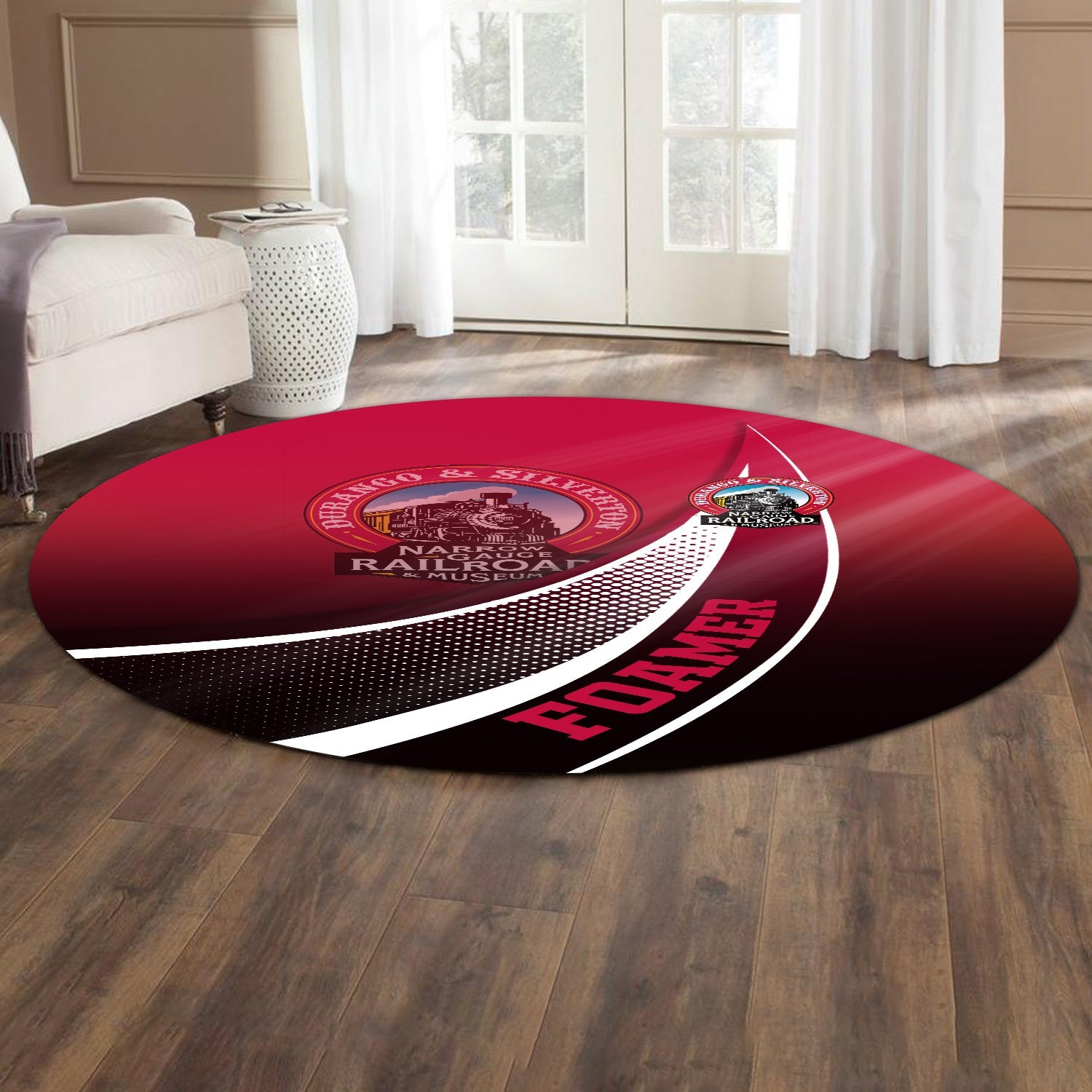 Railspirit Durango And Silverton Narrow Gauge Railroad Round Mat Railway-Themed Style Mat Gift Idea For Trainspotter