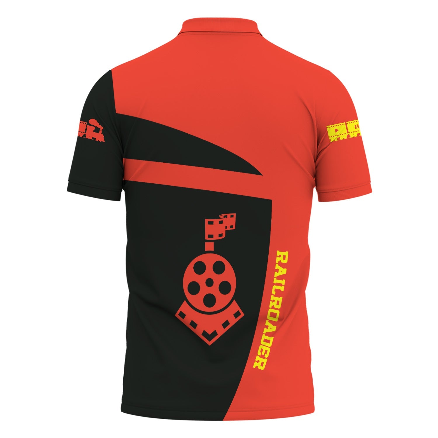 Railspirit Personalized Strasburg Railroad Polo Shirt All Aboard Steam Train Movie Projector Style Shirt