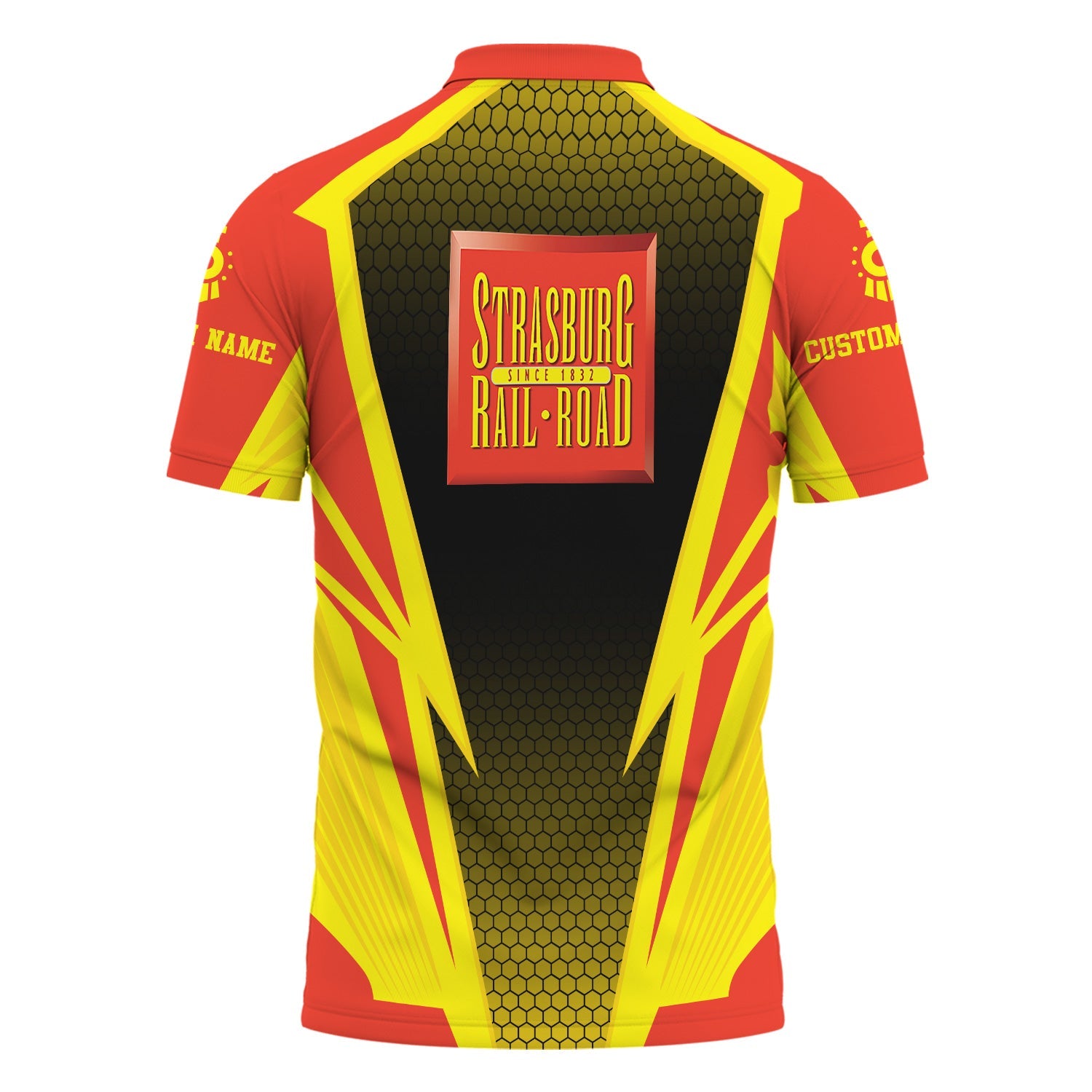 Railspirit Personalized Strasburg Railroad Polo Shirt Lightning Graphic Style Shirt Gift Idea For Train Lover