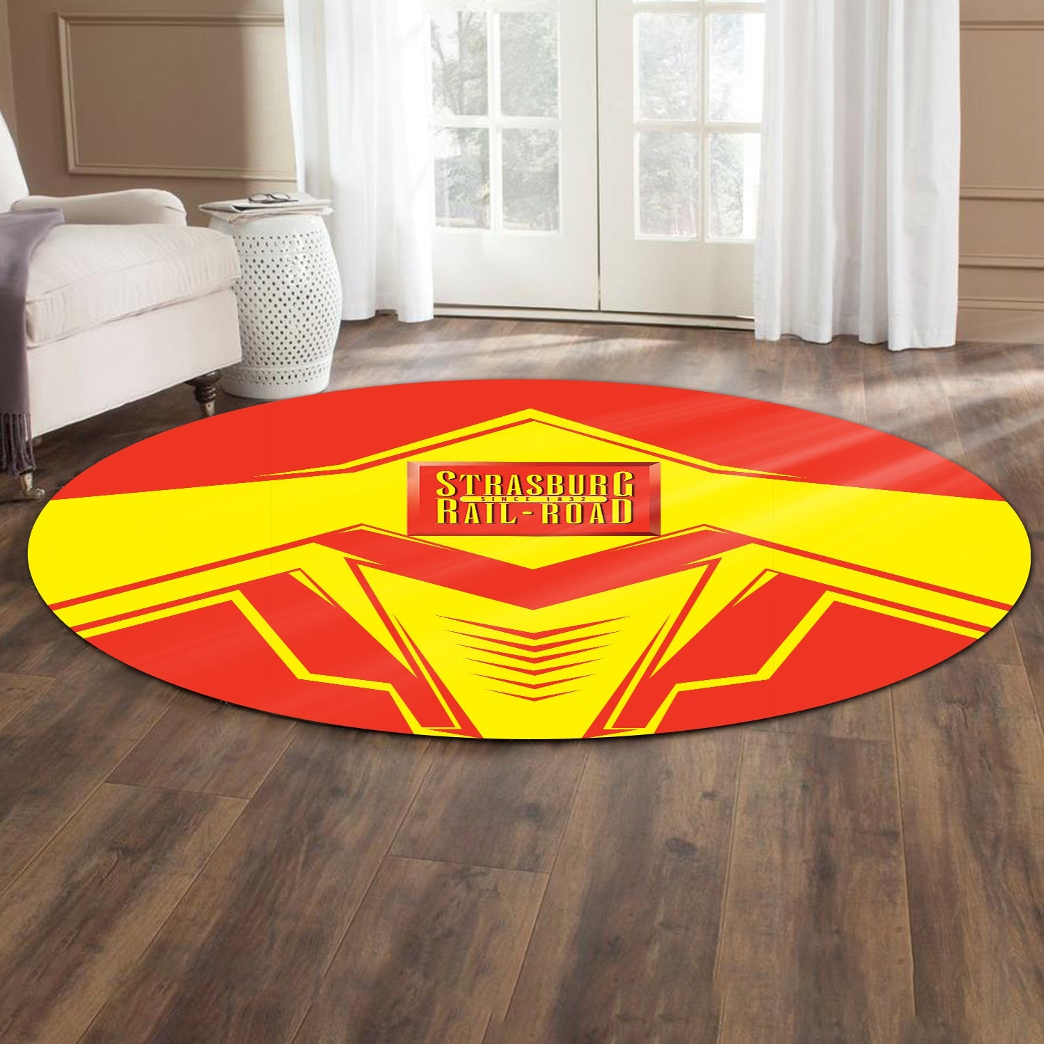 Railspirit Strasburg Railroad Round Mat Railway Trainspotter Style Mat Gift Idea For Foamers