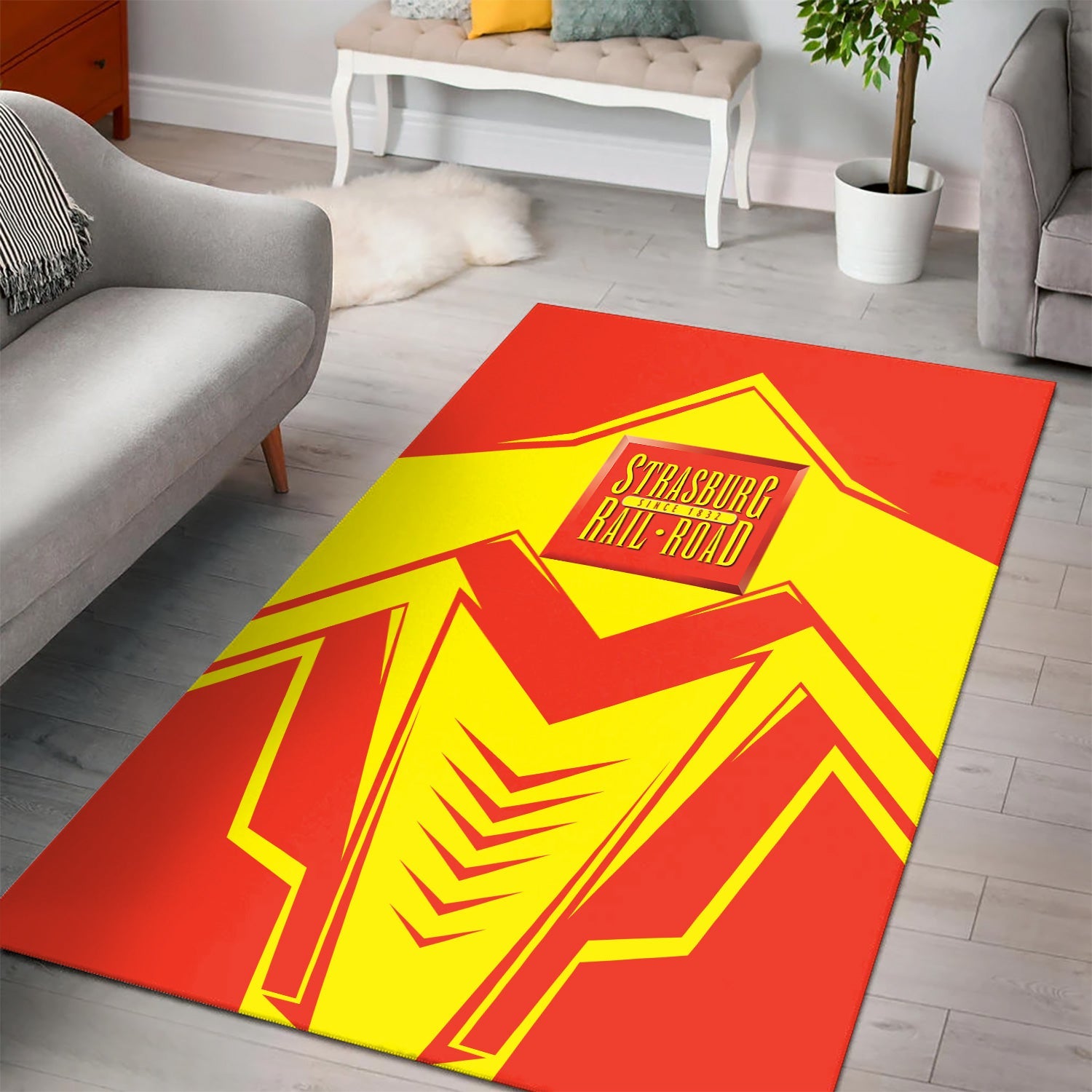 Railspirit Strasburg Railroad Area Rug Railway Trainspotter Style Rug Gift Idea For Foamers