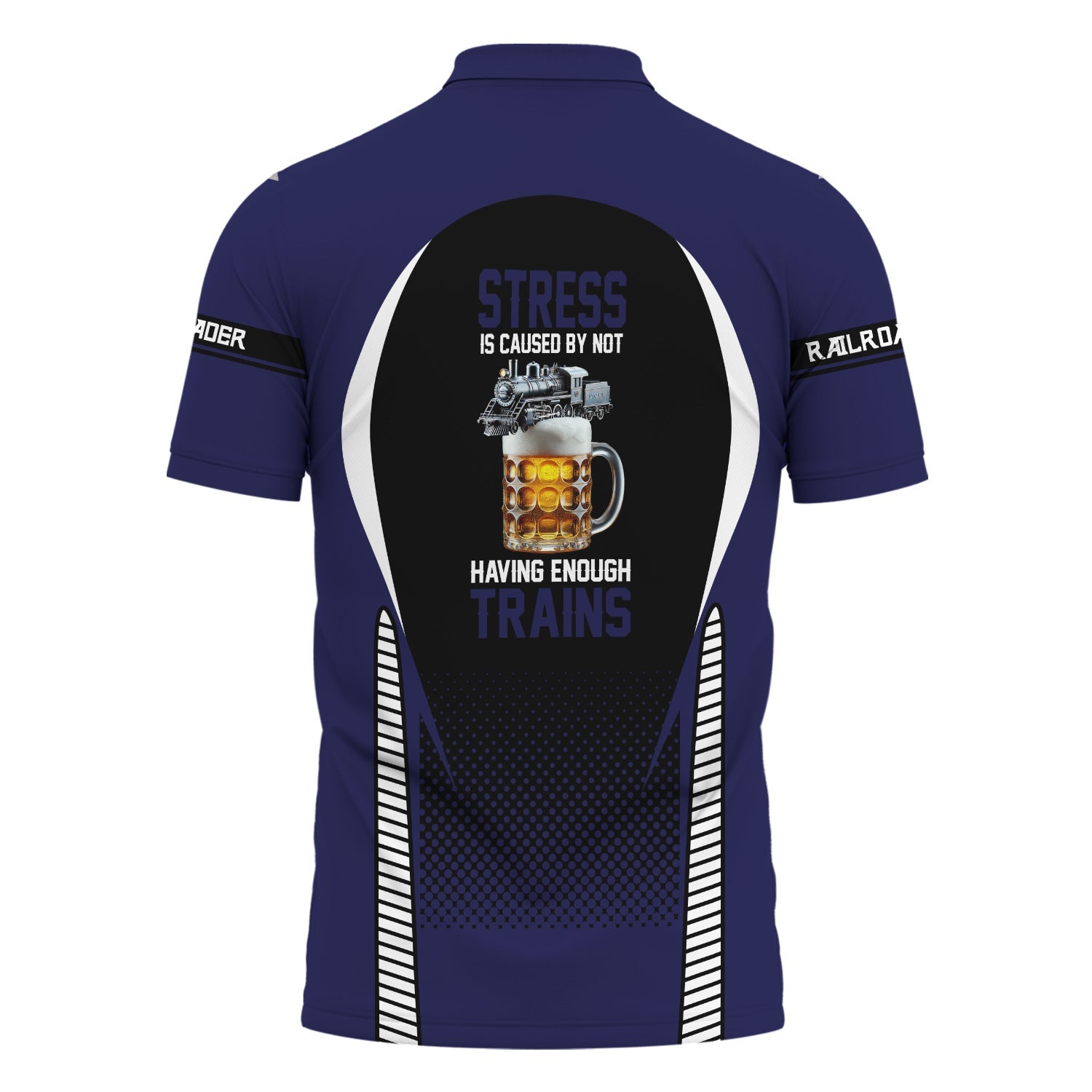 Railspirit Personalized CSX Transportation Railroad Polo Shirt Stress Is Caused By Not Having Enough Trains Shirt All Over Print