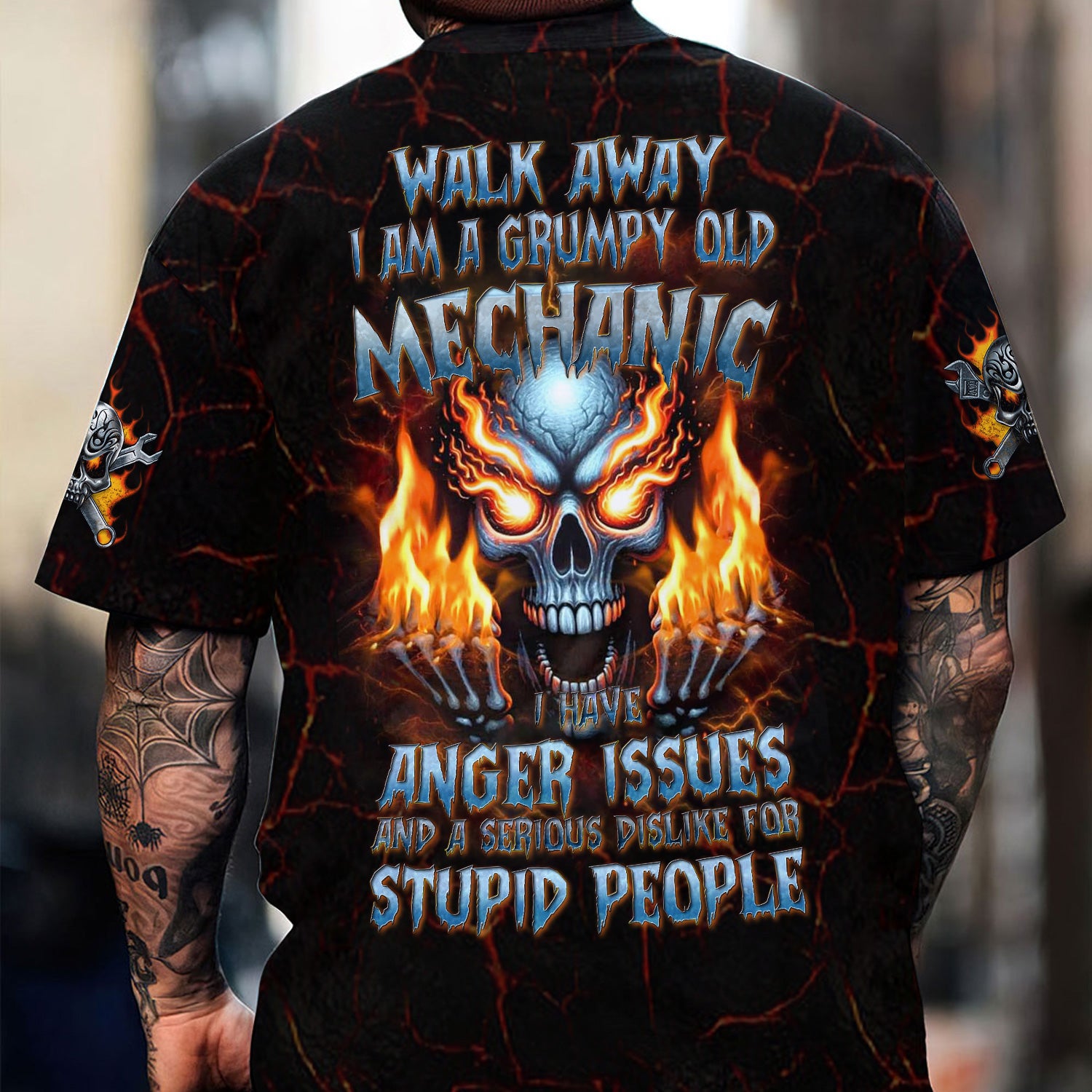 Vintage Mechanic Unisex T Shirt Walk Away I AM A Grumpy Old Mechanic Shirt All Over Print