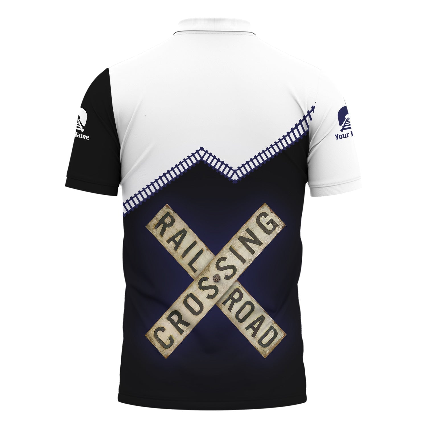 Railspirit Personalized CSX Transportation Railroad Polo Shirt Railroad Crossing Printed Train Track Shirt