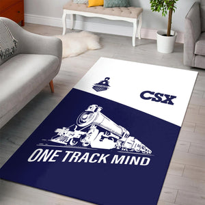 Railspirit Personalized CSX Transportation Railroad Area Rug One Track Mind Train Rug Gift Idea For Train Lover