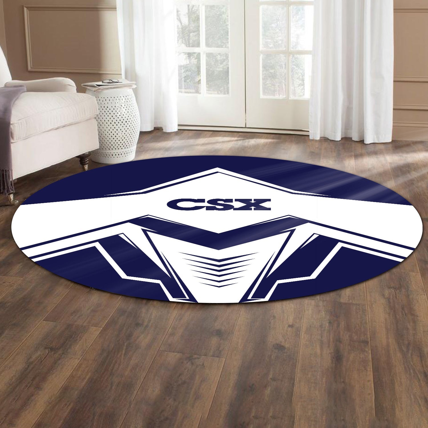 Railspirit CSX Transportation Railroad Round Mat Railway Trainspotter Style Mat Gift Idea For Foamers