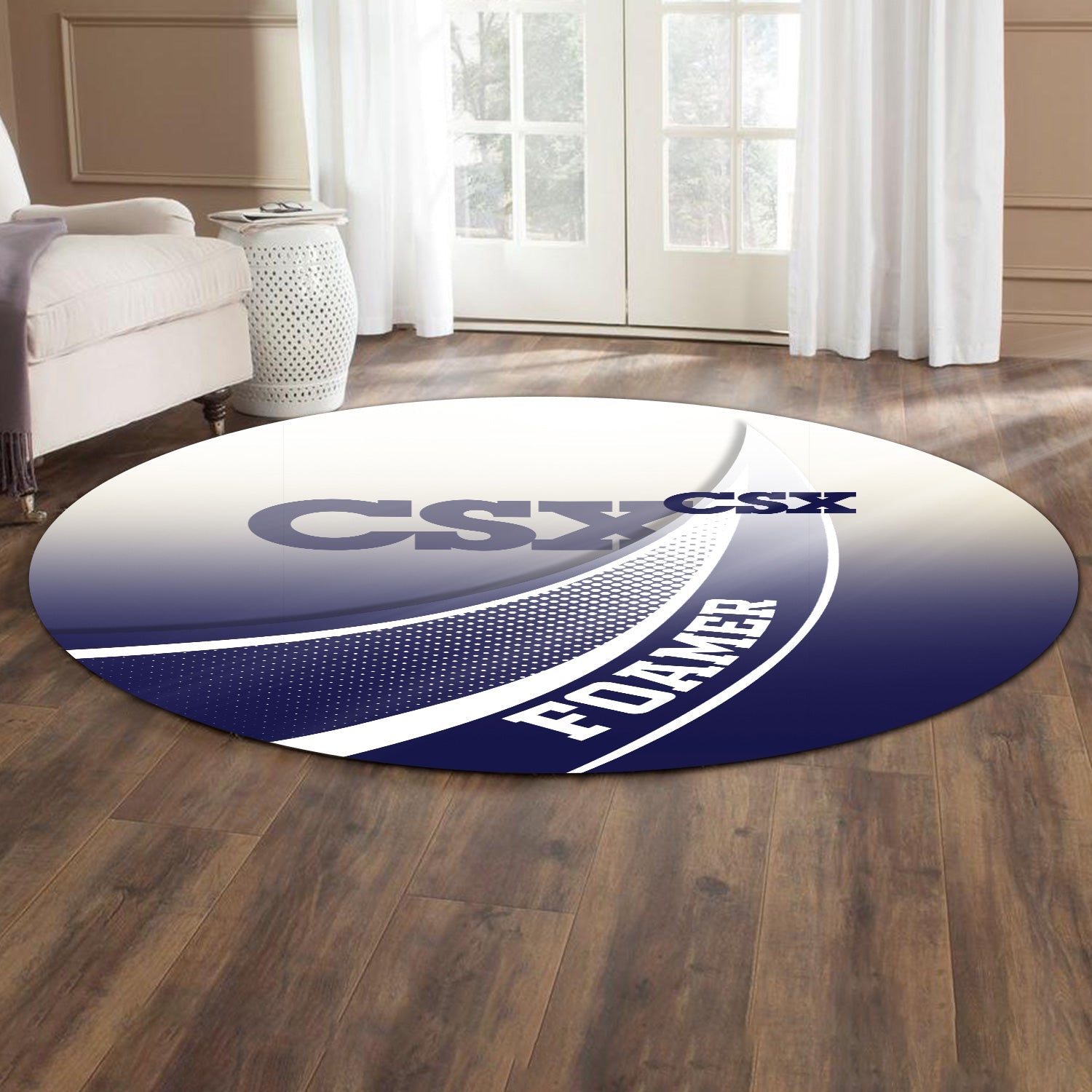 Railspirit CSX Transportation Railroad Round Mat Railway-Themed Style Mat Gift Idea For Trainspotter