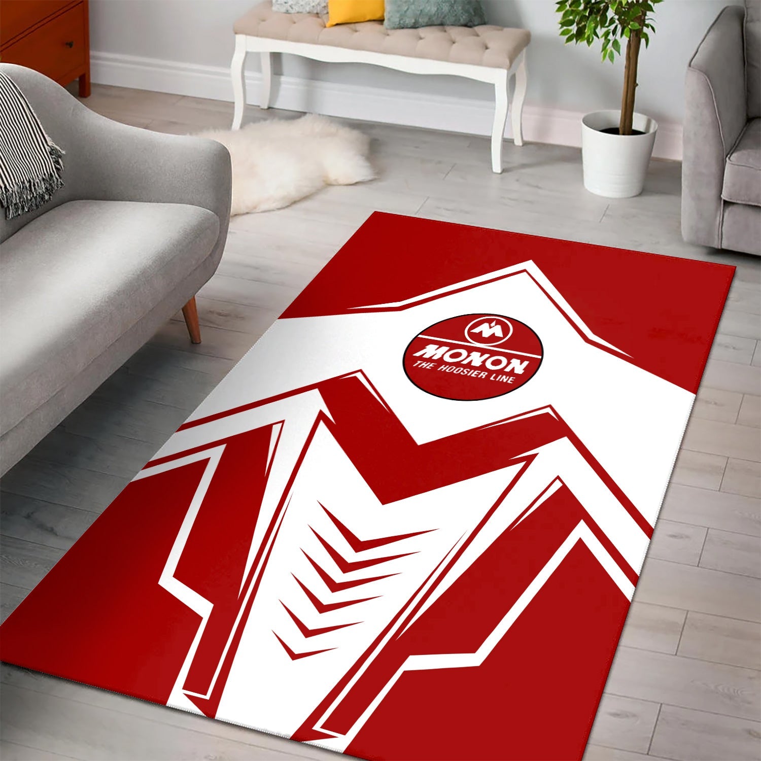 Railspirit Monon Railroad Area Rug Railway Trainspotter Style Rug Gift Idea For Foamers