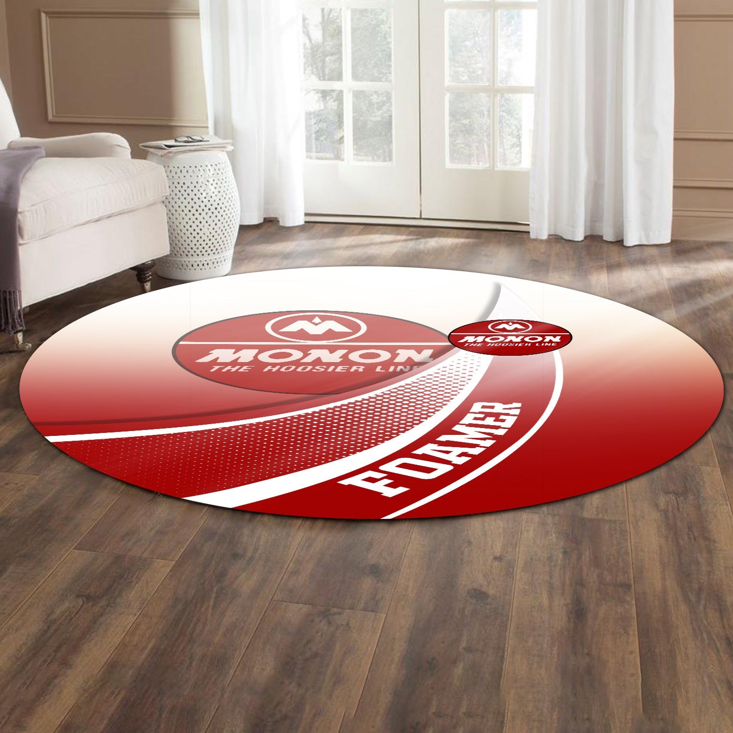 Railspirit Monon Railroad Round Mat Railway-Themed Style Mat Gift Idea For Trainspotter