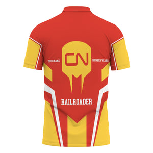 Railspirit Personalized Canadian National Railroad Polo Shirt Custom Year Railroader Shirt Gift Idea For Train Lover