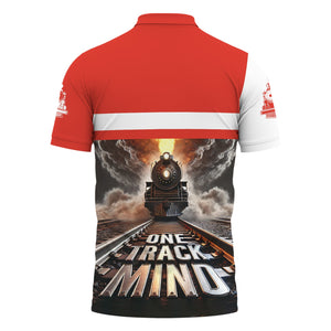 Railspirit Personalized Canadian National Railroad Polo Shirt One Track Mind Train Printed Shirt