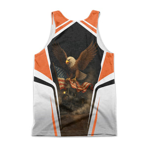 Railspirit Personalized Wheeling And Lake Erie Railroad Men Tank Top American Eagle Vintage Train Shirt