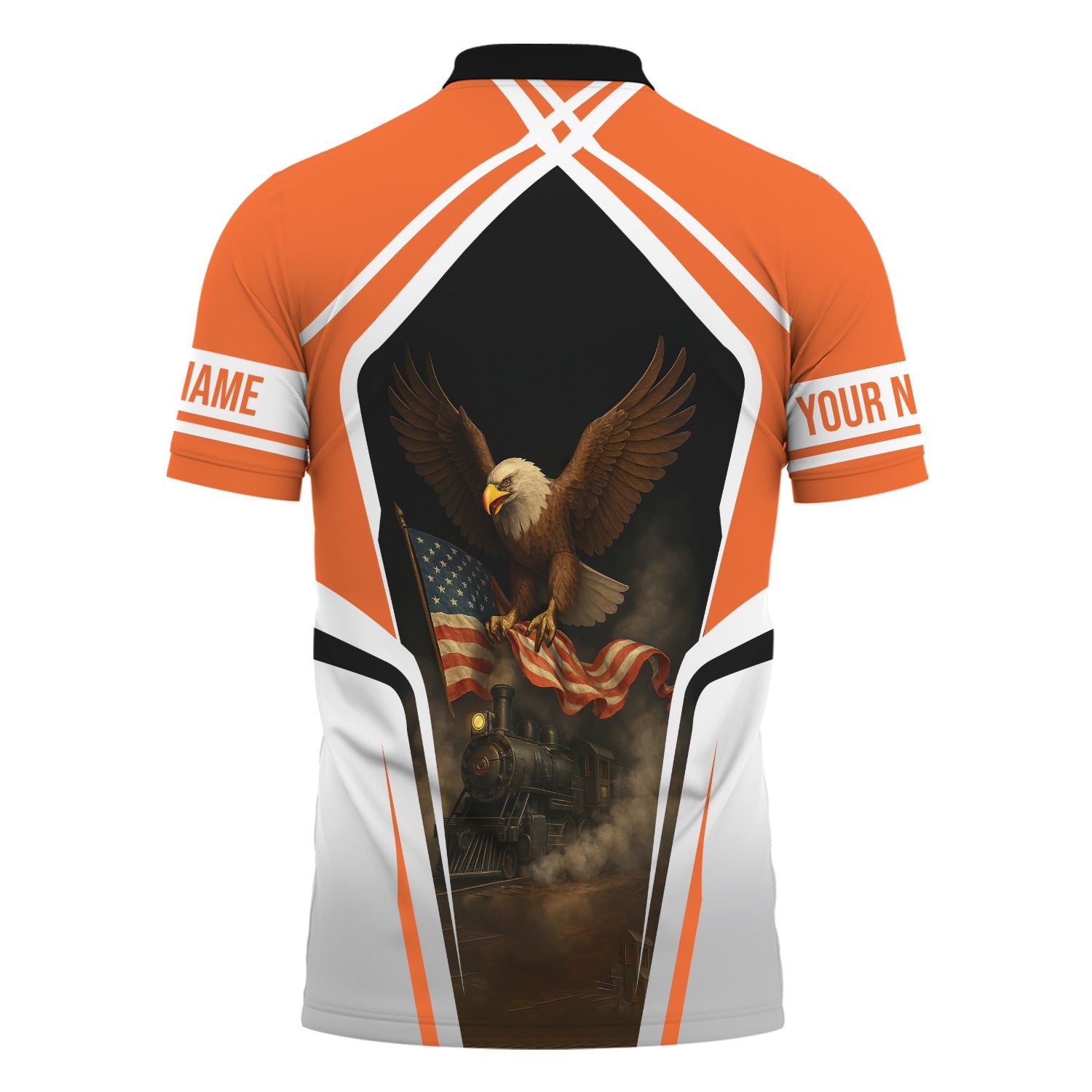 Railspirit Personalized Wheeling And Lake Erie Railroad Polo Shirt American Eagle Vintage Train Shirt