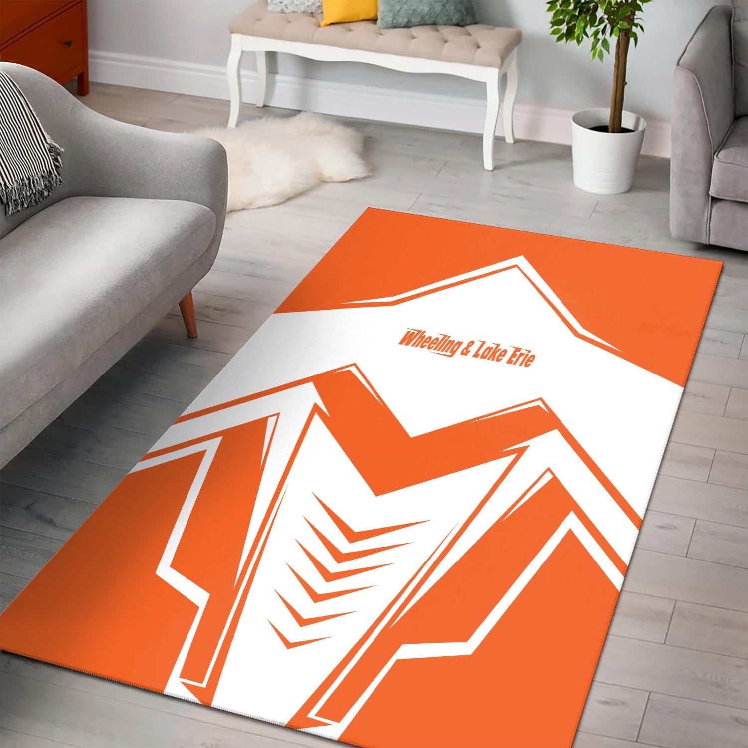 Railspirit Wheeling And Lake Erie Railroad Area Rug Railway Trainspotter Style Rug Gift Idea For Foamers