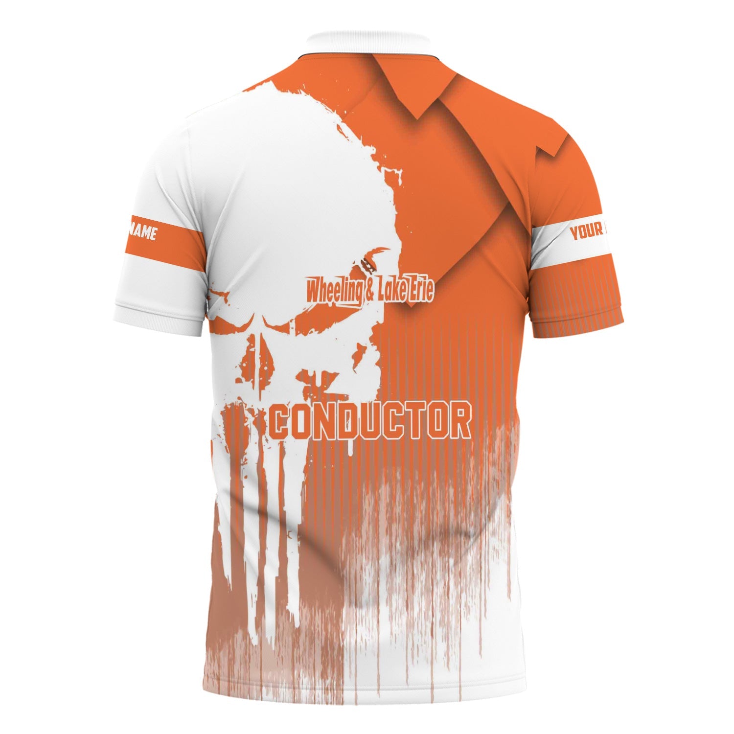 Railspirit Personalized Wheeling And Lake Erie Railroad Polo Shirt Skull Design with Custom Job Train Shirt for Trackhead Crew