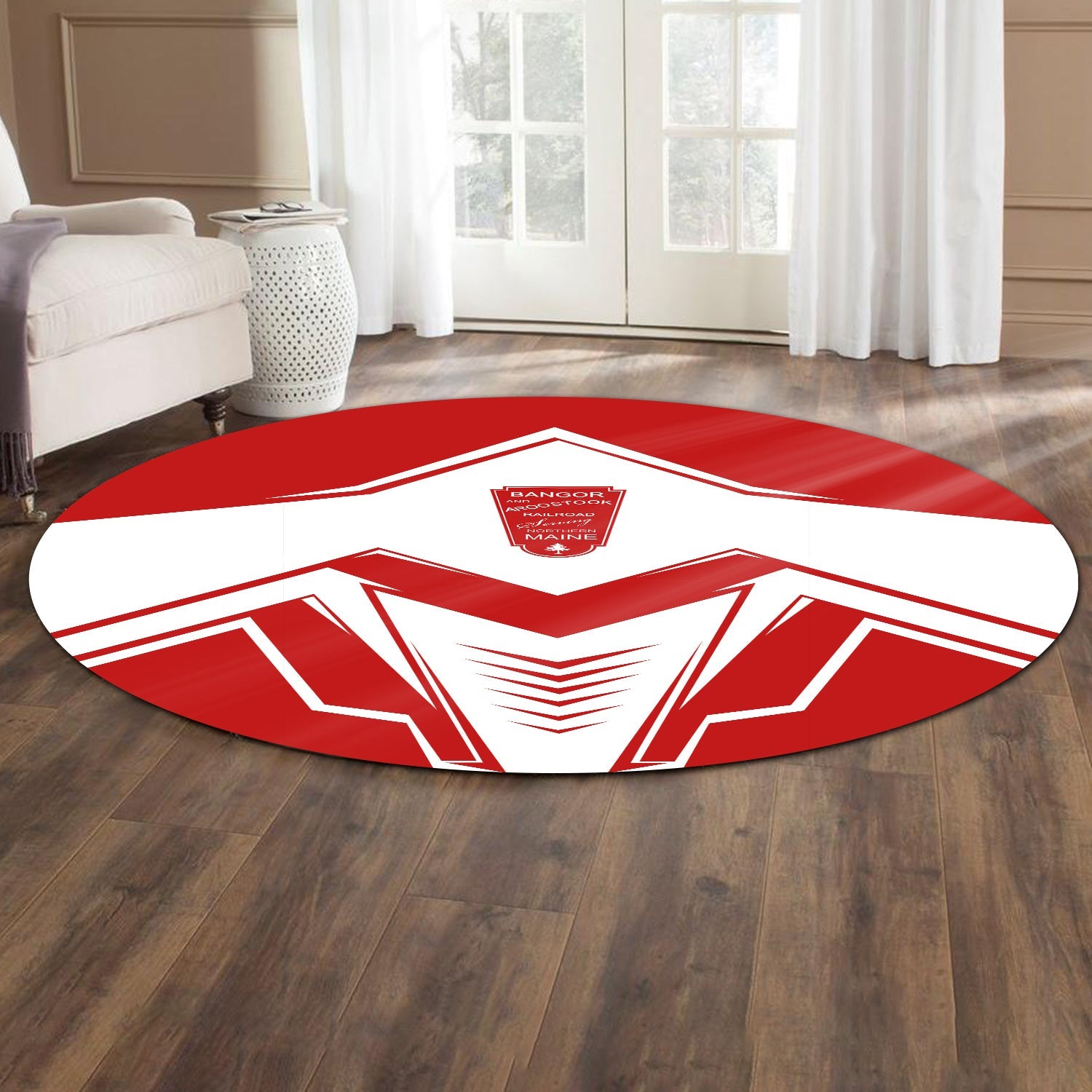 Railspirit Bangor And Aroostook Railroad Round Mat Railway Trainspotter Style Mat Gift Idea For Foamers