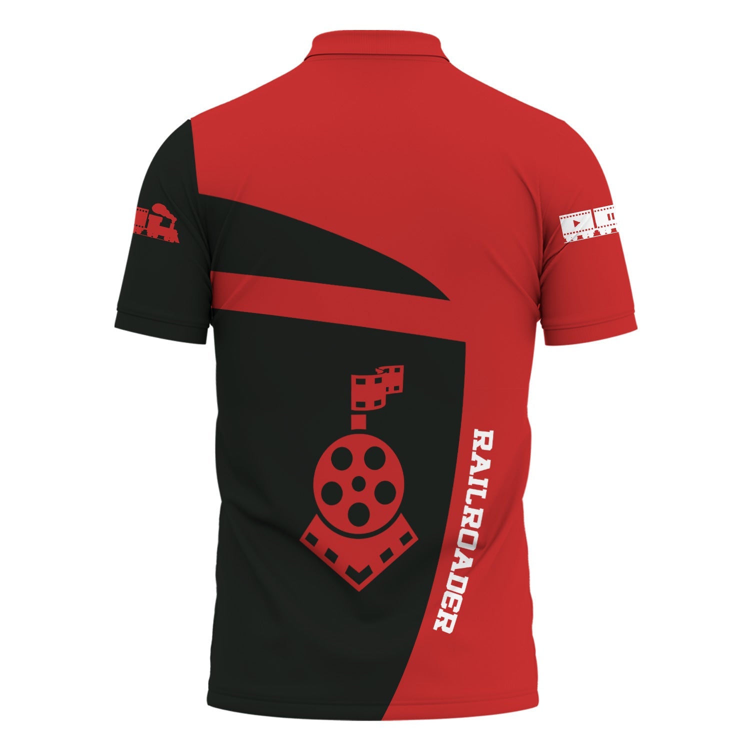 Railspirit Personalized Bangor And Aroostook Railroad Polo Shirt All Aboard Steam Train Movie Projector Style Shirt