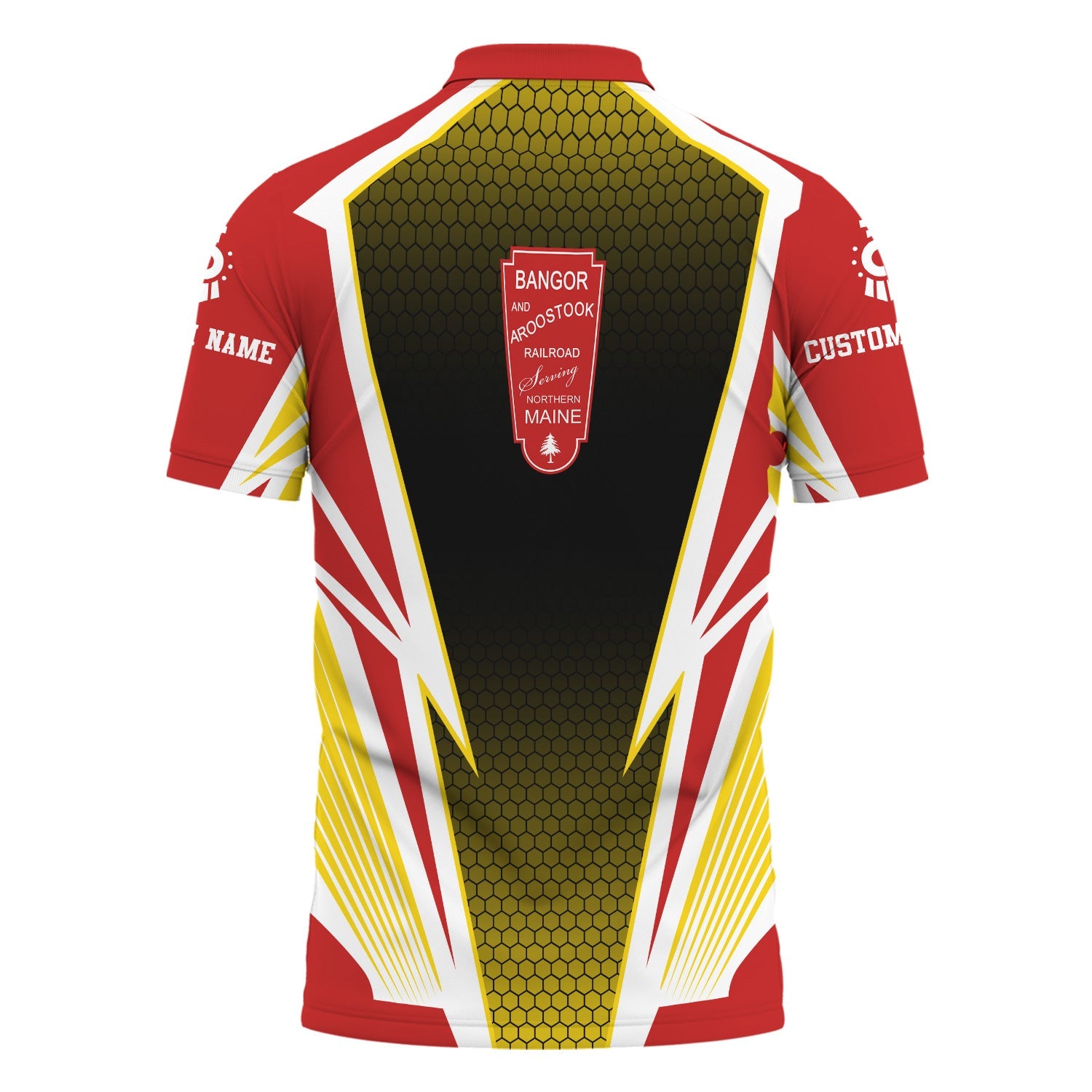 Railspirit Personalized Bangor And Aroostook Railroad Polo Shirt Lightning Graphic Style Shirt Gift Idea For Train Lover