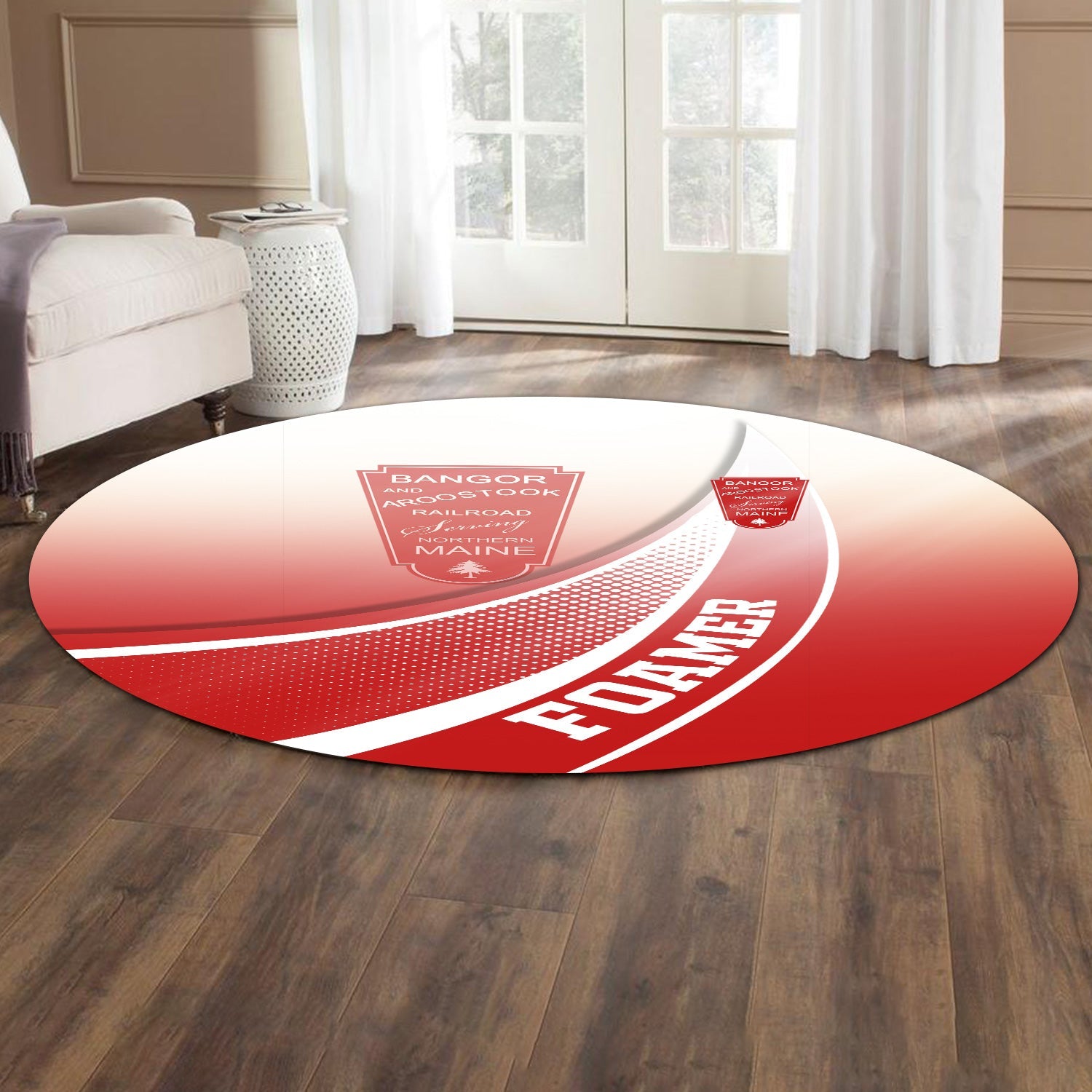 Railspirit Bangor And Aroostook Railroad Round Mat Railway-Themed Style Mat Gift Idea For Trainspotter