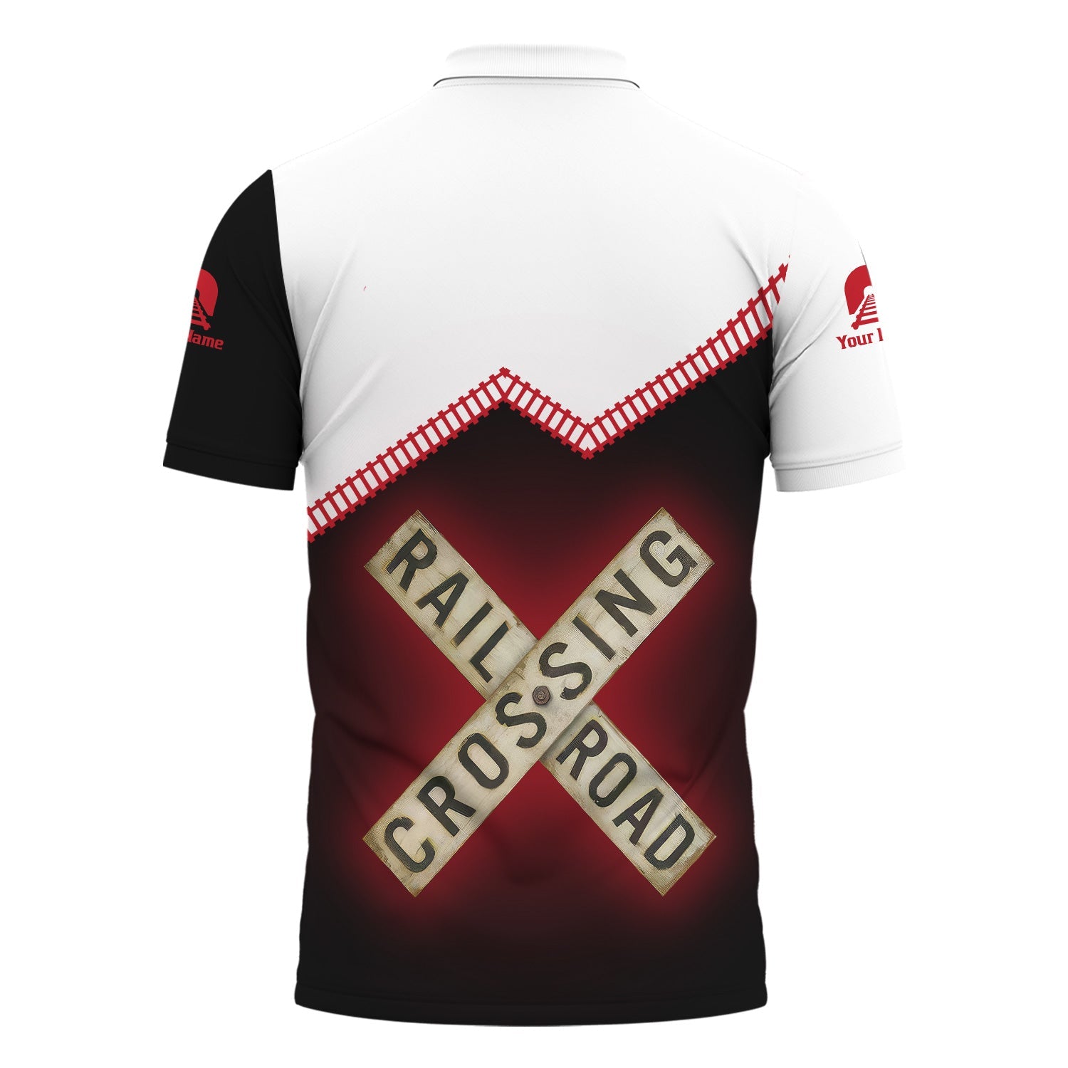 Railspirit Personalized Green Bay & Western Railroad Polo Shirt Railroad Crossing Printed Train Track Shirt