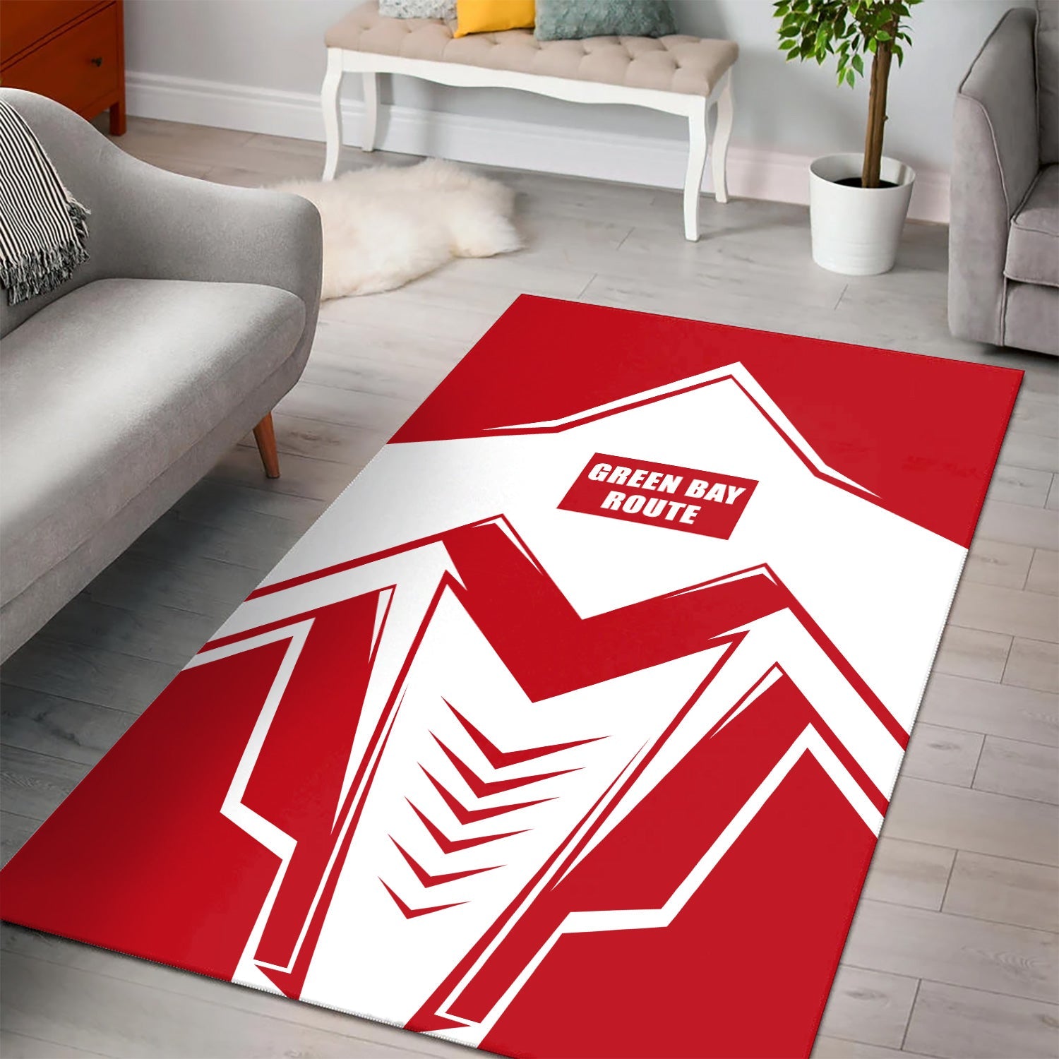 Railspirit Green Bay & Western Railroad Area Rug Railway Trainspotter Style Rug Gift Idea For Foamers