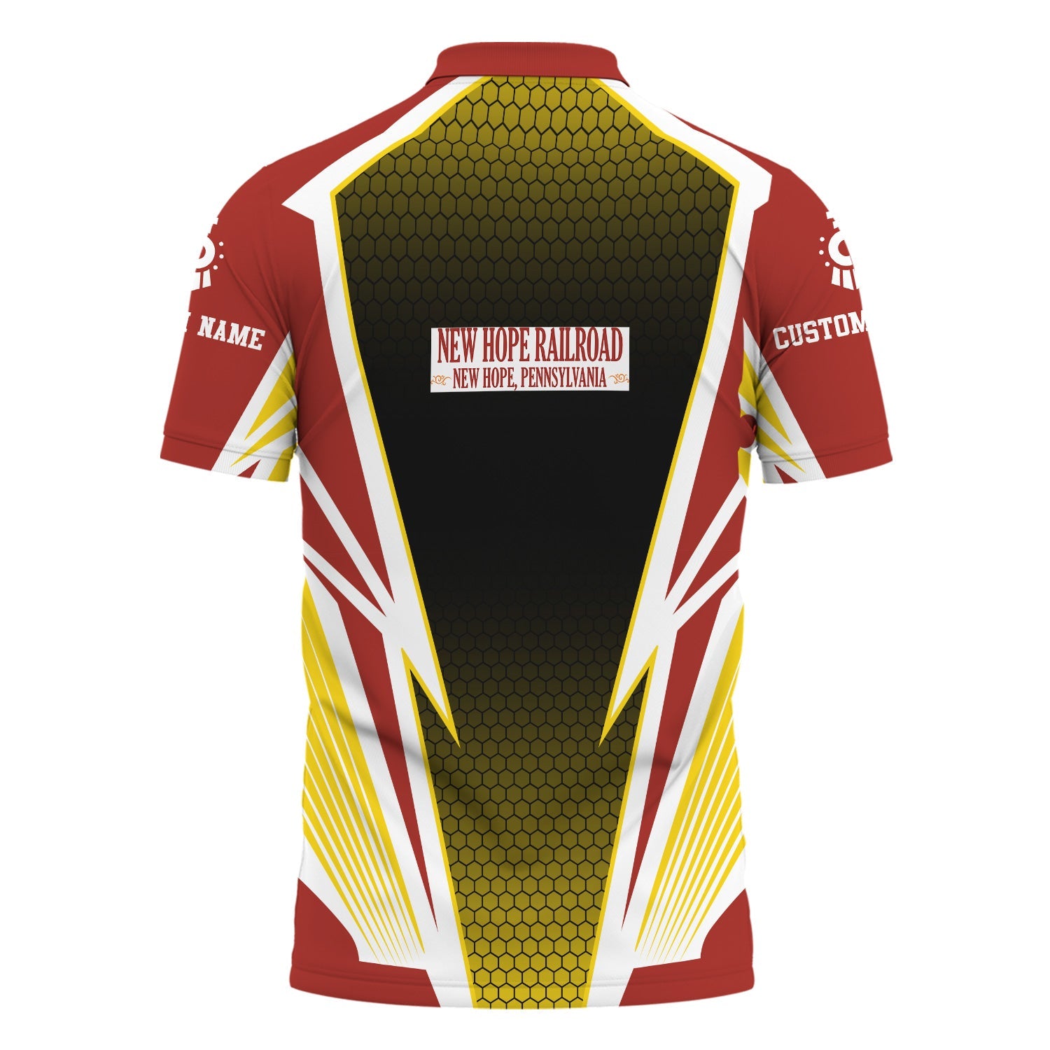 Railspirit Personalized New Hope Railroad Polo Shirt Lightning Graphic Style Shirt Gift Idea For Train Lover