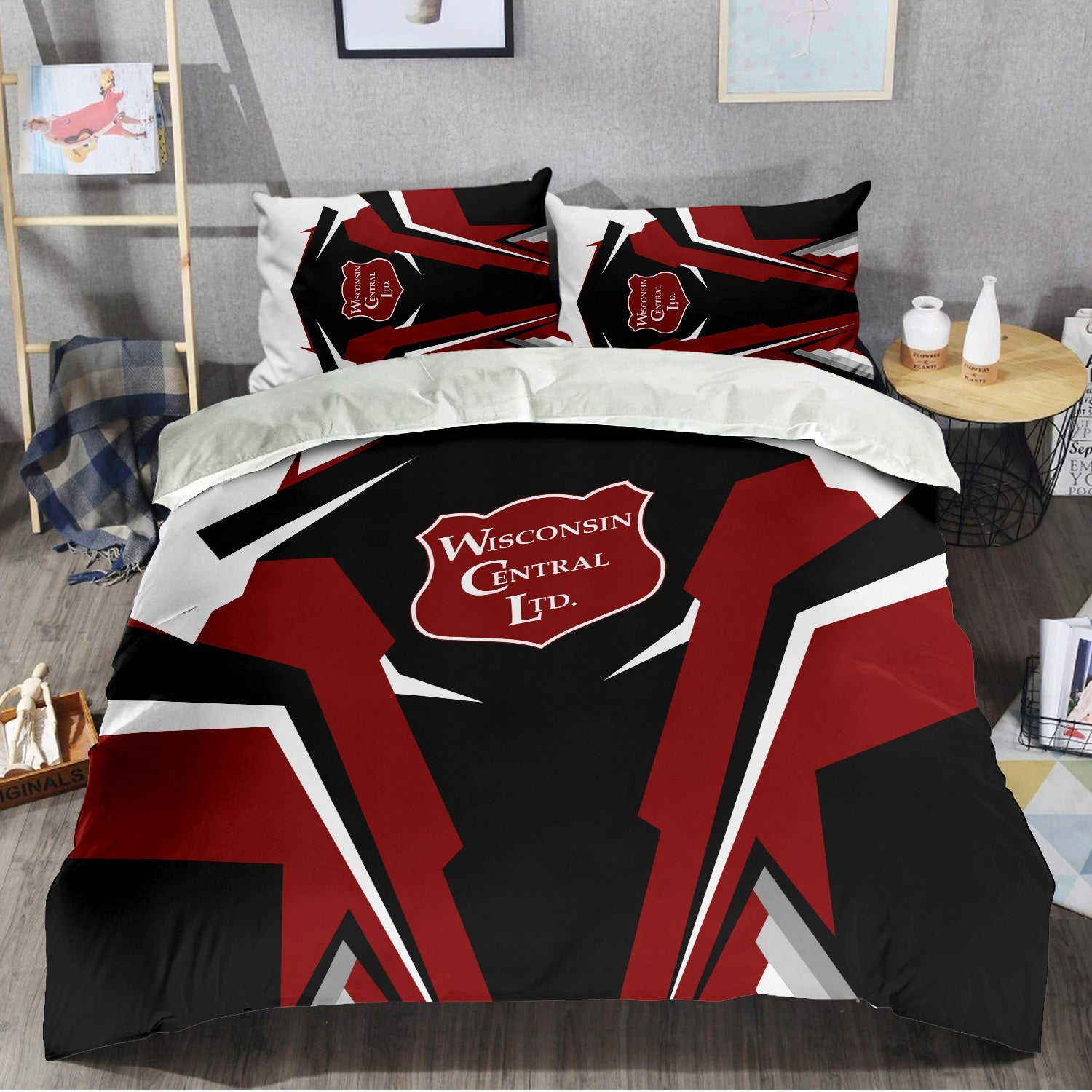 Railspirit Wisconsin Central Ltd Railroad Bedding Set Strong Line Style Bedding Set All Over Print