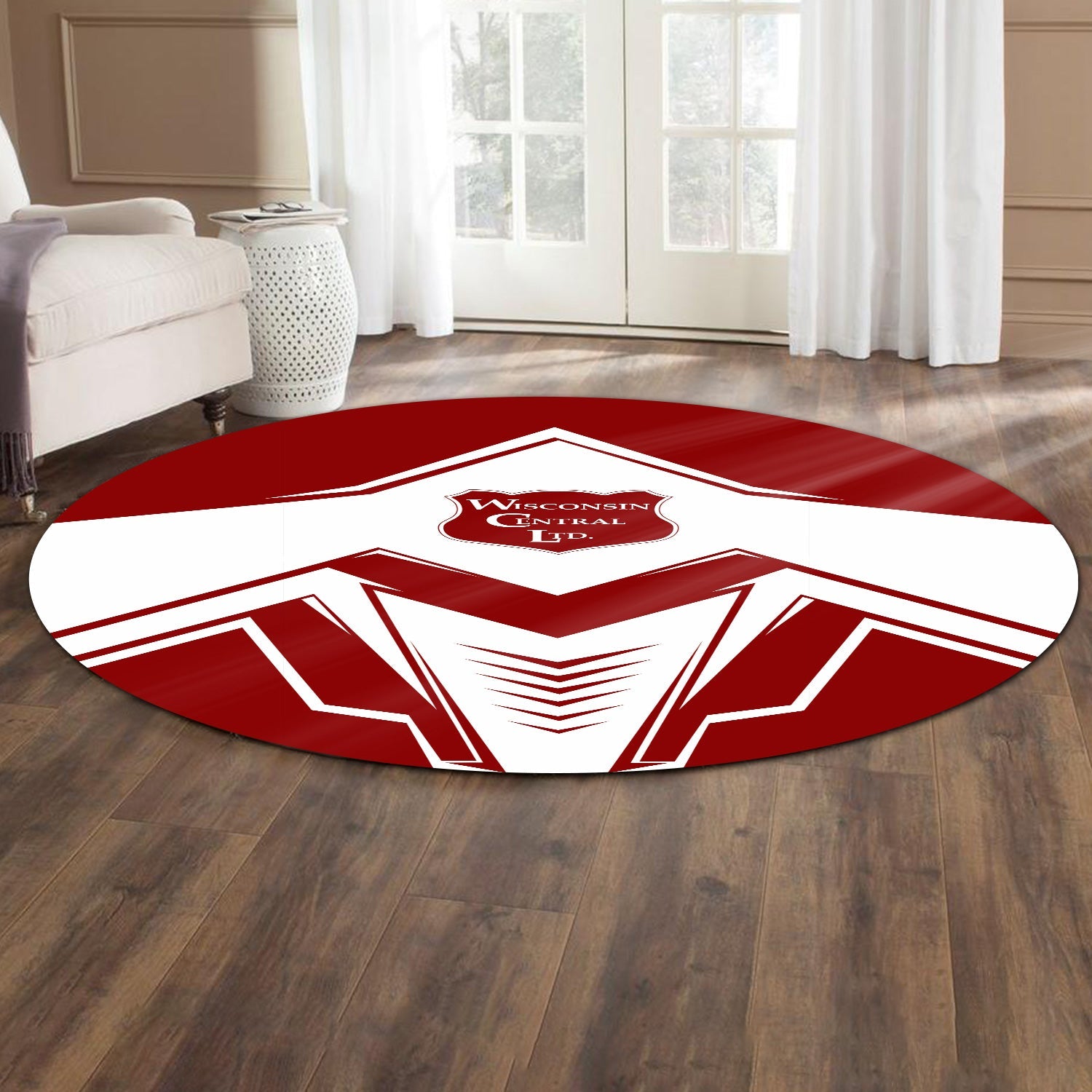 Railspirit Wisconsin Central Ltd Railroad Round Mat Railway Trainspotter Style Mat Gift Idea For Foamers