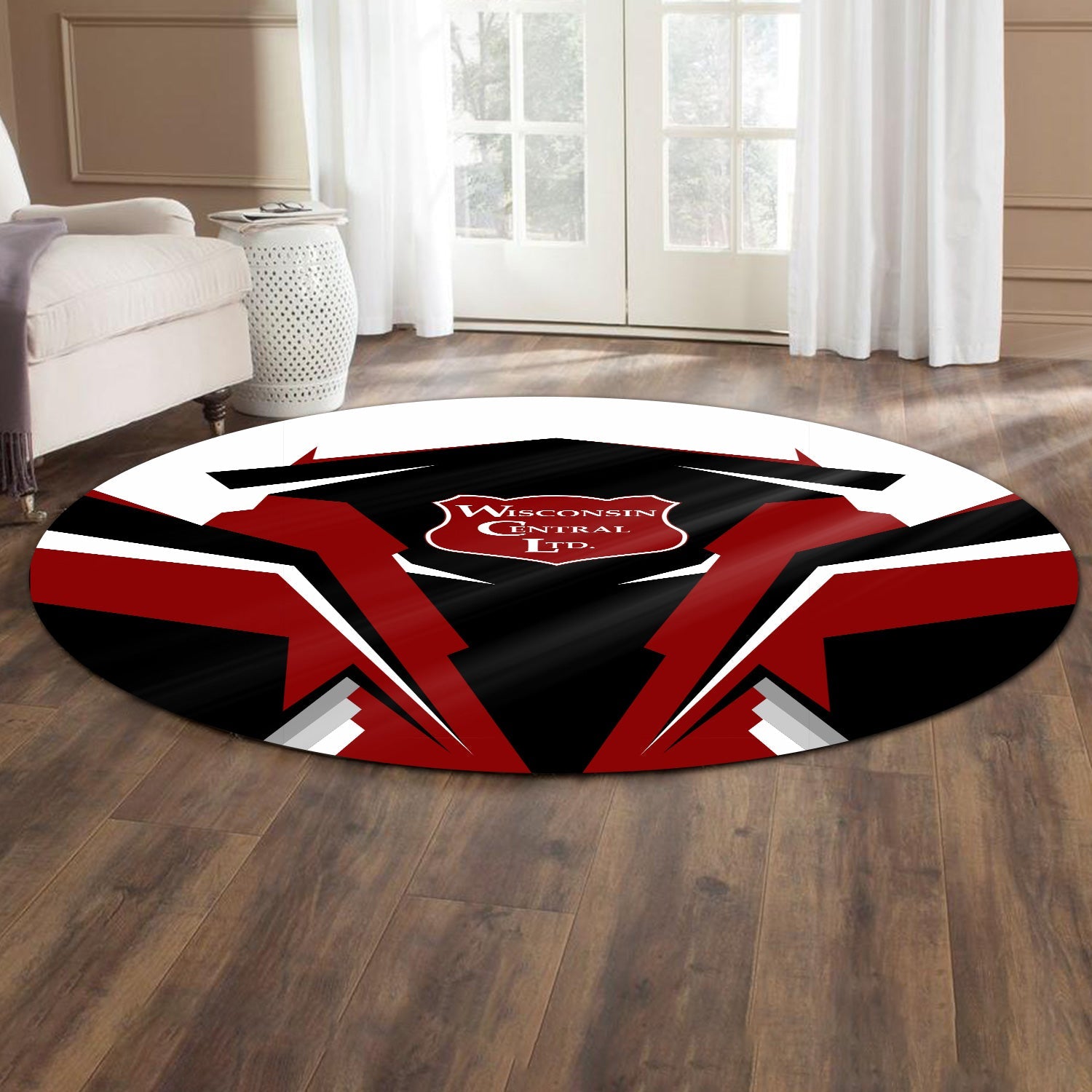 Railspirit Wisconsin Central Ltd Railroad Round Mat Strong Line Style Rug All Over Print