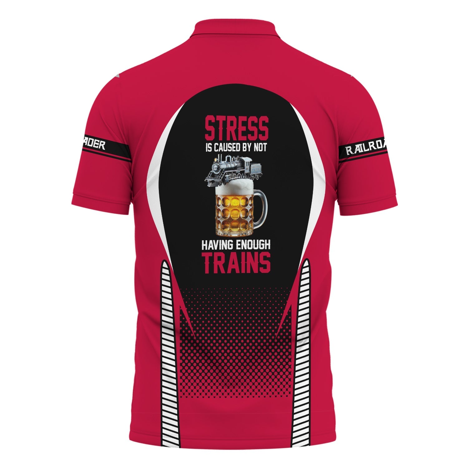 Railspirit Personalized Canadian Pacific Railroad Polo Shirt Stress Is Caused By Not Having Enough Trains Shirt All Over Print