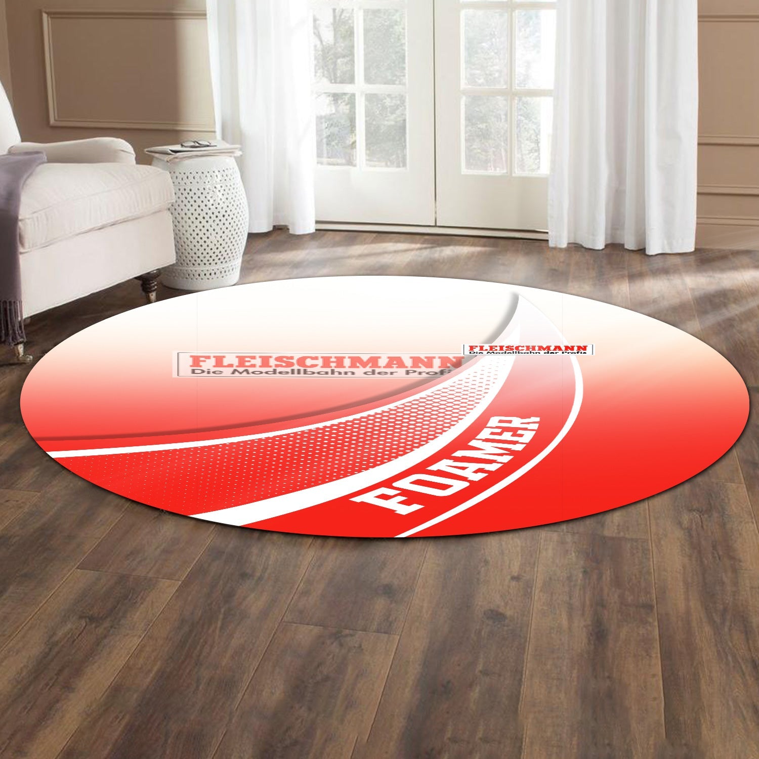 Railspirit Fleischmann And Western Railroad Round Mat Railway-Themed Style Mat Gift Idea For Trainspotter