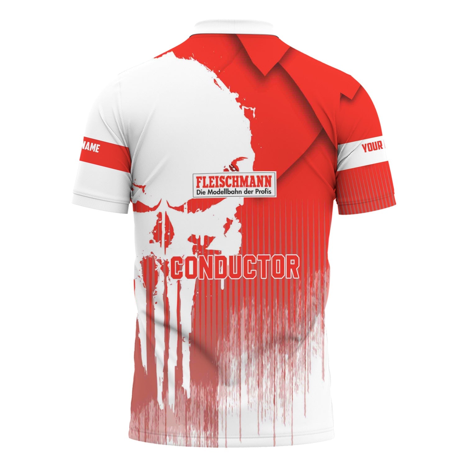 Railspirit Personalized Fleischmann And Western Railroad Polo Shirt Skull Design with Custom Job Train Shirt for Trackhead Crew