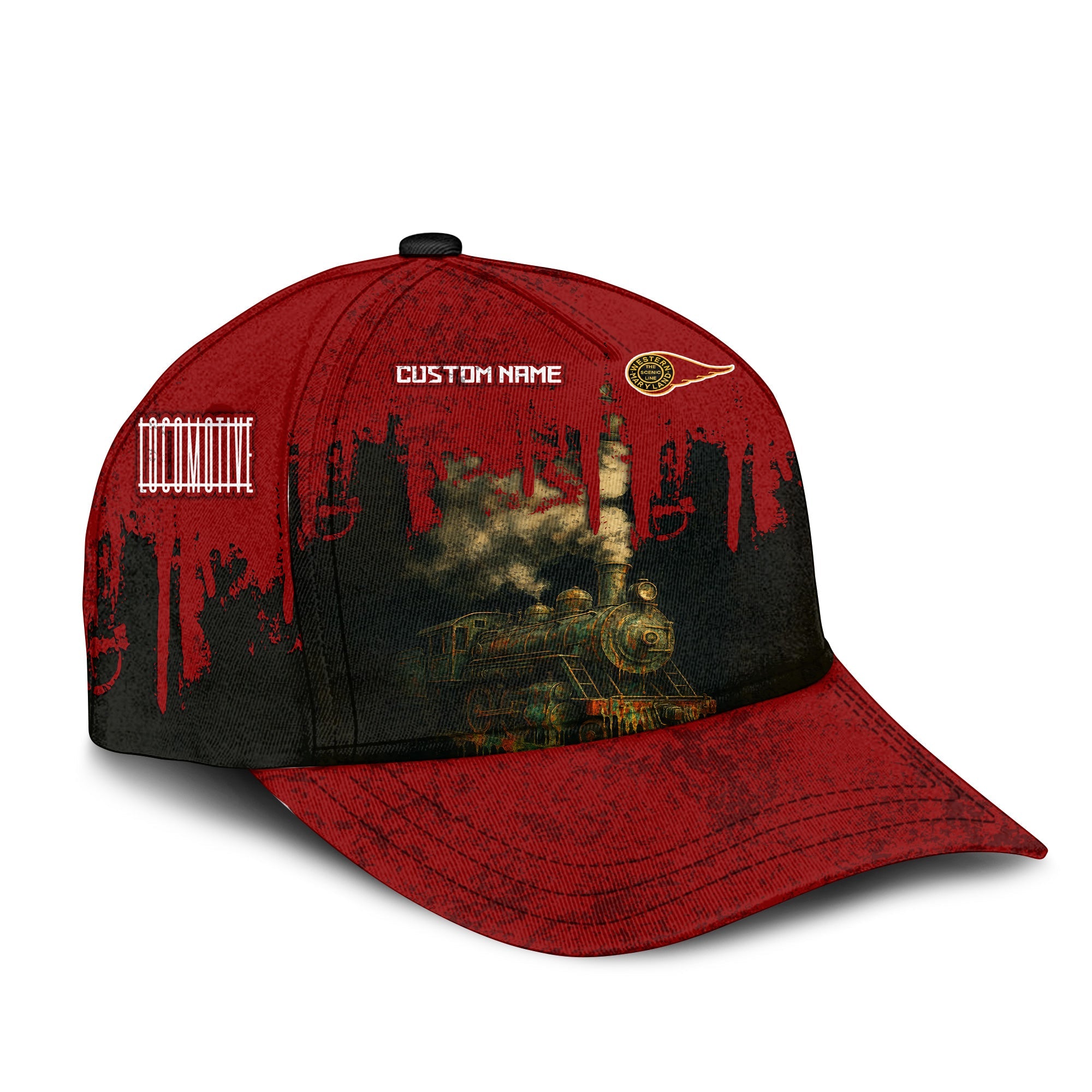 Railspirit Personalized Western Maryland Railway Classic Cap Vintage Train Art Style Cap For Locomotive Fans