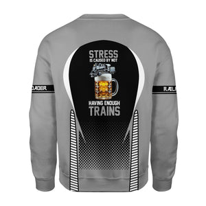 Railspirit Personalized Norfolk Southern Railway Sweatshirt Stress Is Caused By Not Having Enough Trains Shirt All Over Print Shirt
