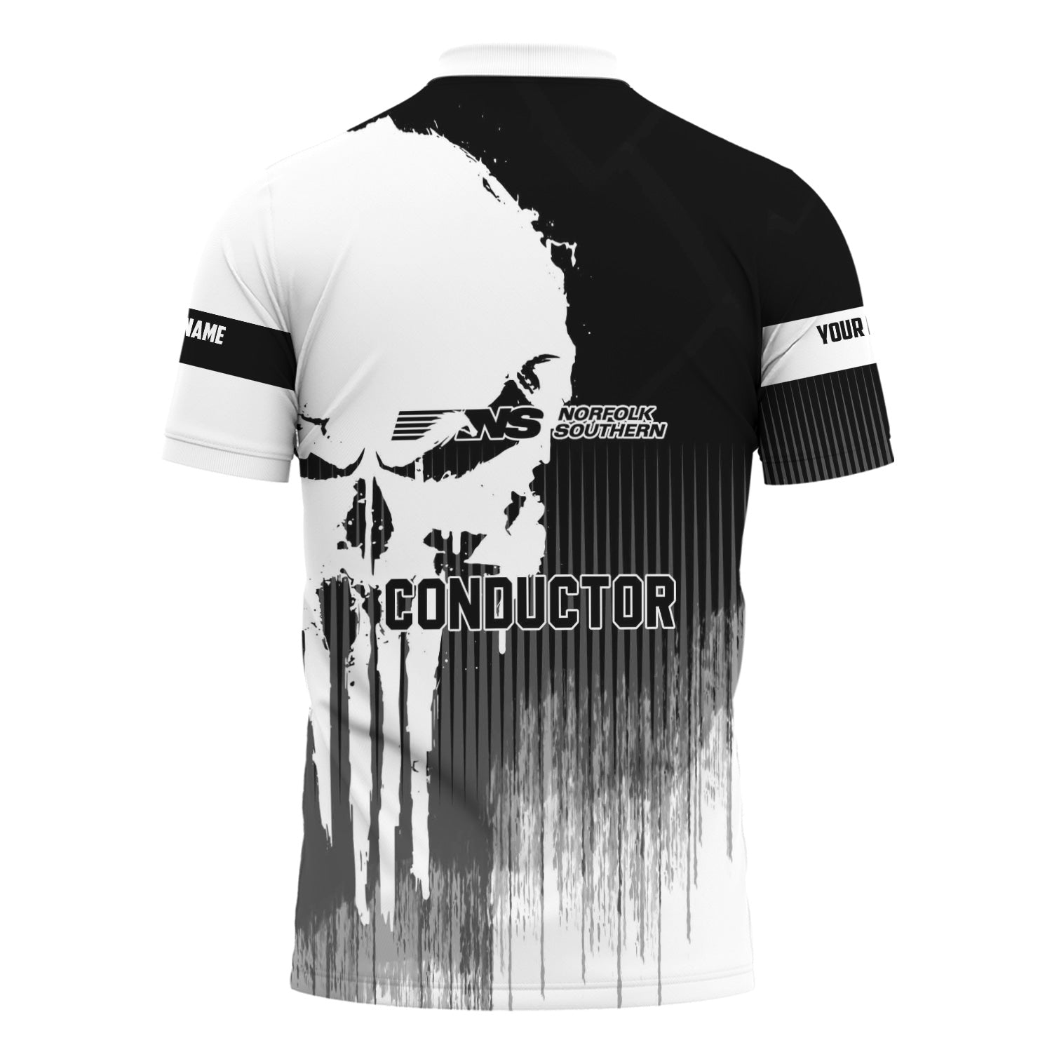 Railspirit Personalized Norfolk Southern Railway Polo Shirt Skull Design with Custom Job Train Shirt for Trackhead Crew
