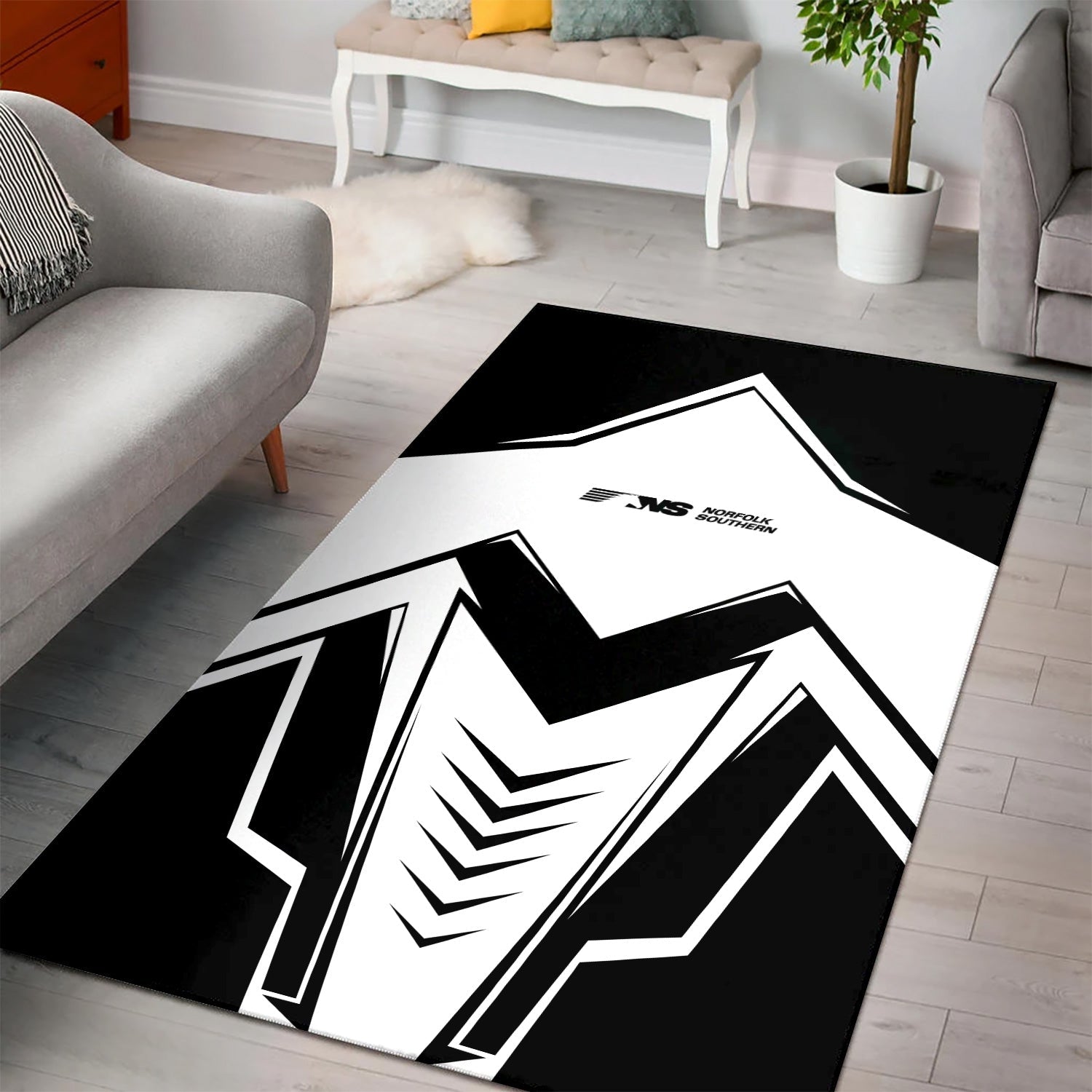 Railspirit Norfolk Southern Railway Area Rug Railway Trainspotter Style Rug Gift Idea For Foamers