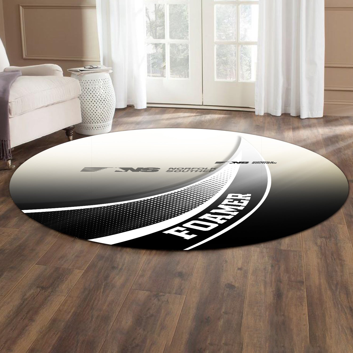 Railspirit Norfolk Southern Railway Round Mat Railway-Themed Style Mat Gift Idea For Trainspotter