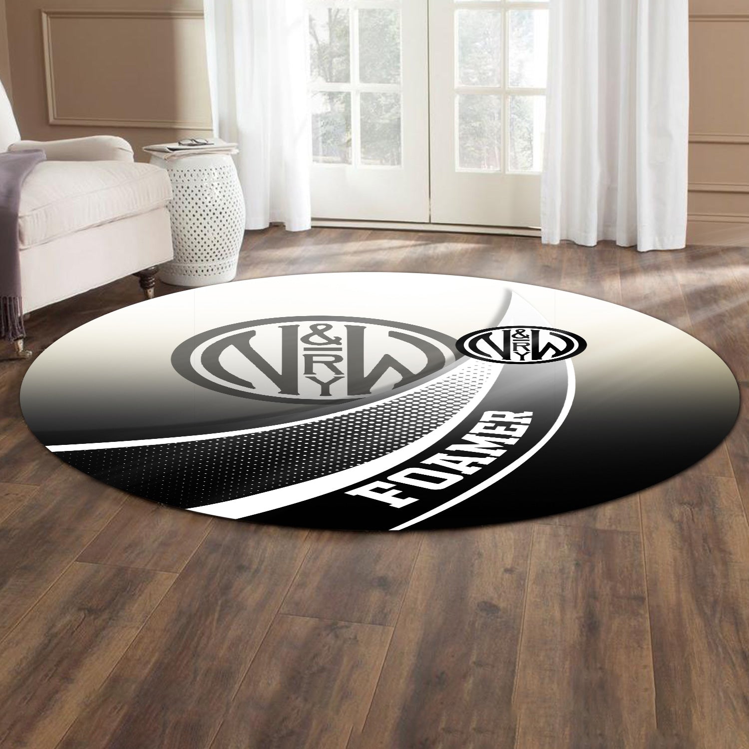 Railspirit Norfolk and Western Railway Round Mat Railway-Themed Style N&W Mat Gift Idea For Trainspotter