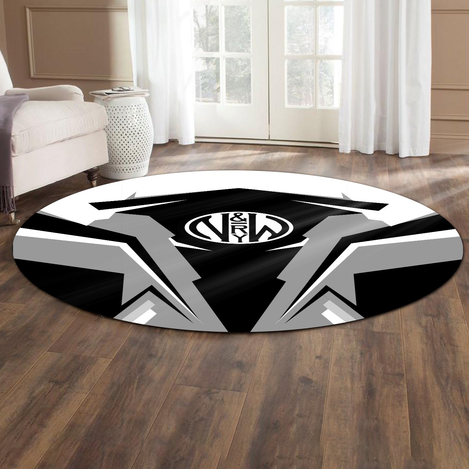 Railspirit Norfolk and Western Railway Round Mat Strong Line Style N&W Mat All Over Print