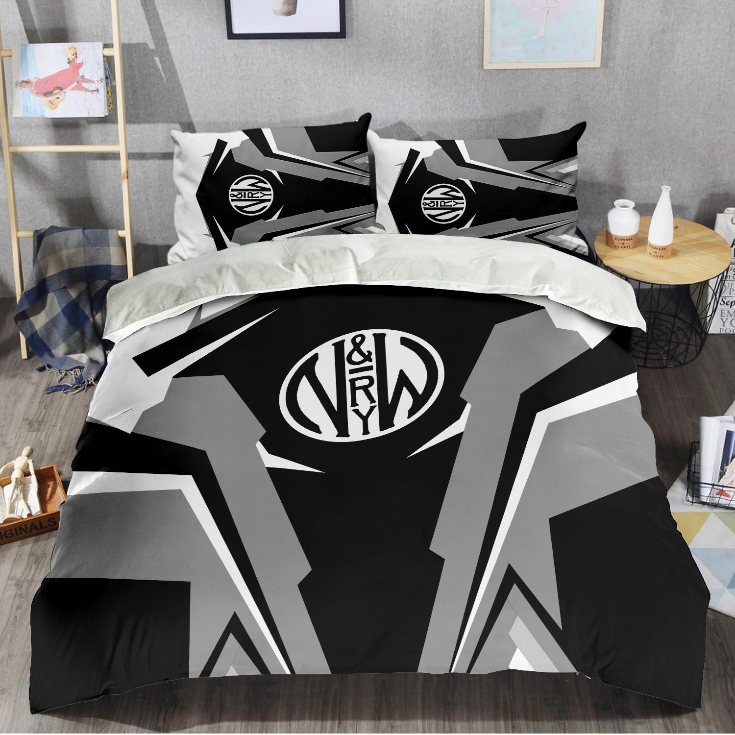 Railspirit Norfolk and Western Railway Bedding Set Strong Line Style N&W Bedding Set All Over Print