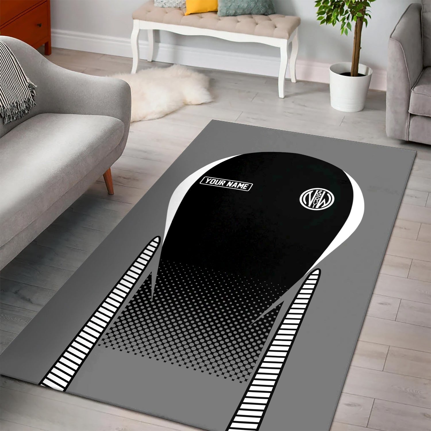 Railspirit Personalized Norfolk and Western Railway Area Rug N&W All Over Printed Rug