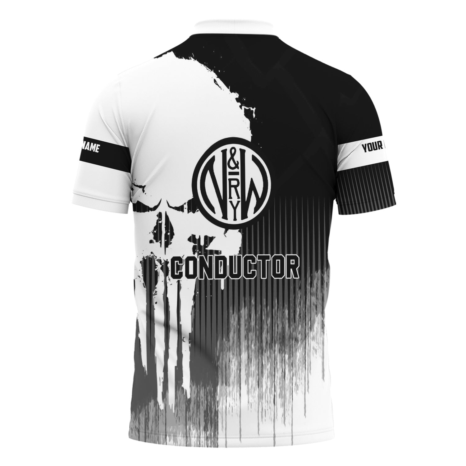 Railspirit Personalized Norfolk and Western Railway Polo Shirt Skull Design with Custom Job N&W Train Shirt for Trackhead Crew