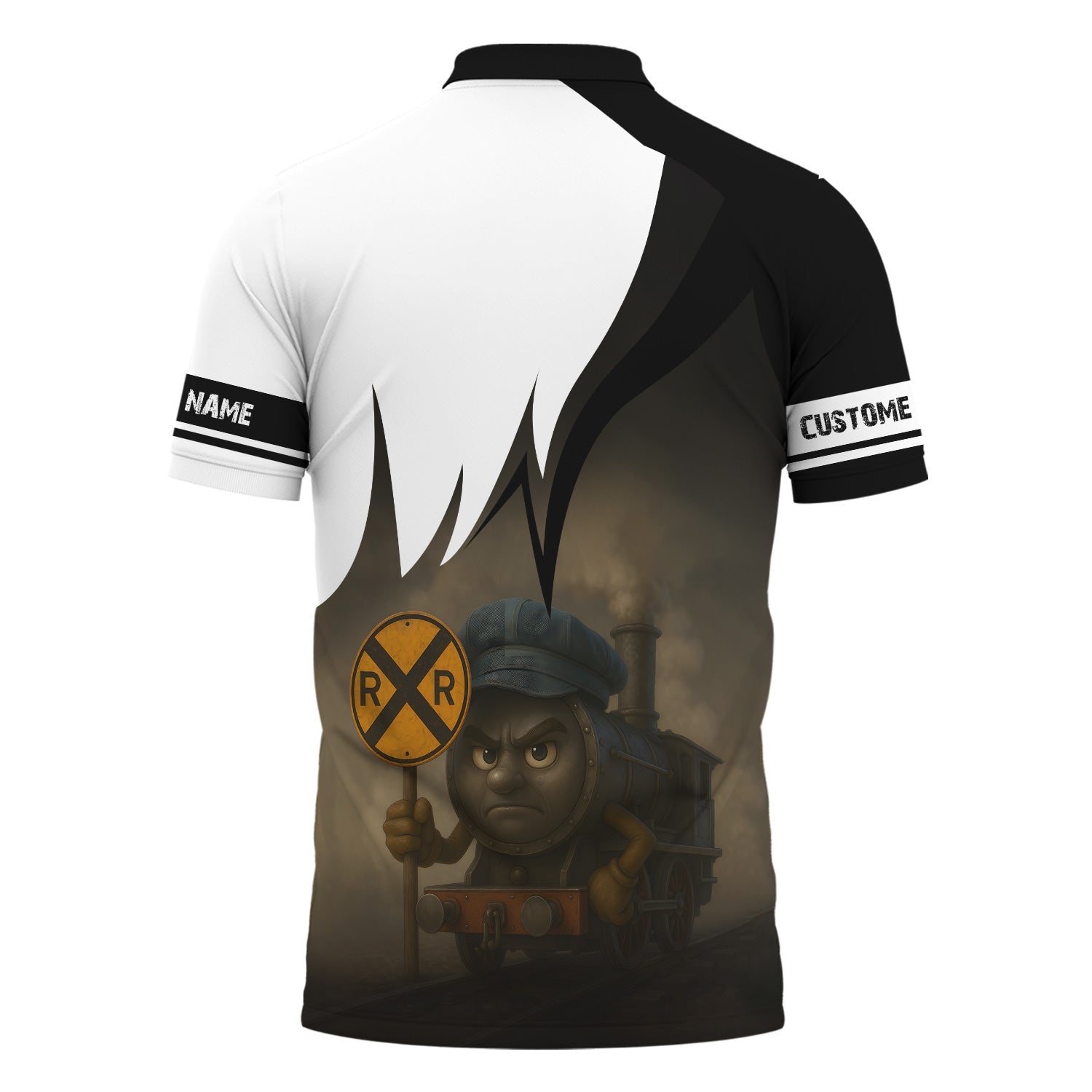 Railspirit Personalized Norfolk and Western Railway Polo Shirt Angry Train N&W Polo Shirt Gift Idea For Train Lover