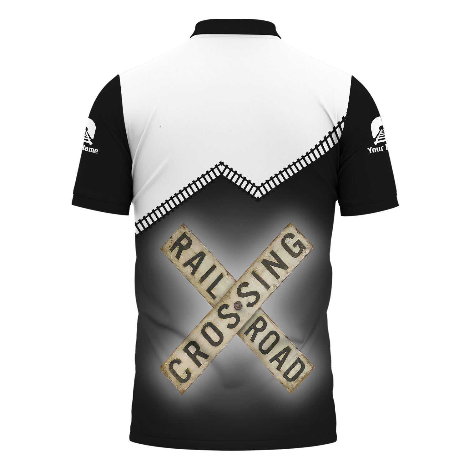 Railspirit Personalized Norfolk and Western Railway Polo Shirt Railroad Crossing Printed Train Track Shirt