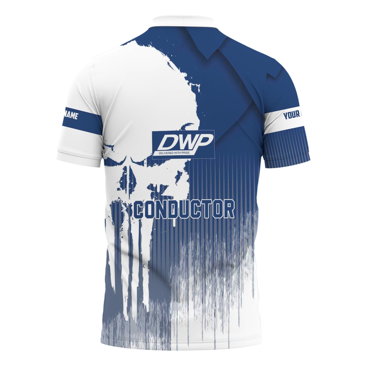 Railspirit Personalized Duluth, Winnipeg and Pacific Railway Polo Shirt Skull Design with Custom Job Train Shirt for Trackhead Crew