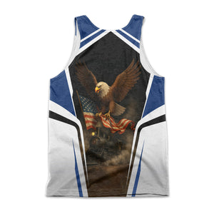 Railspirit Personalized Duluth, Winnipeg and Pacific Railway Men Tank Top American Eagle Vintage Train Shirt
