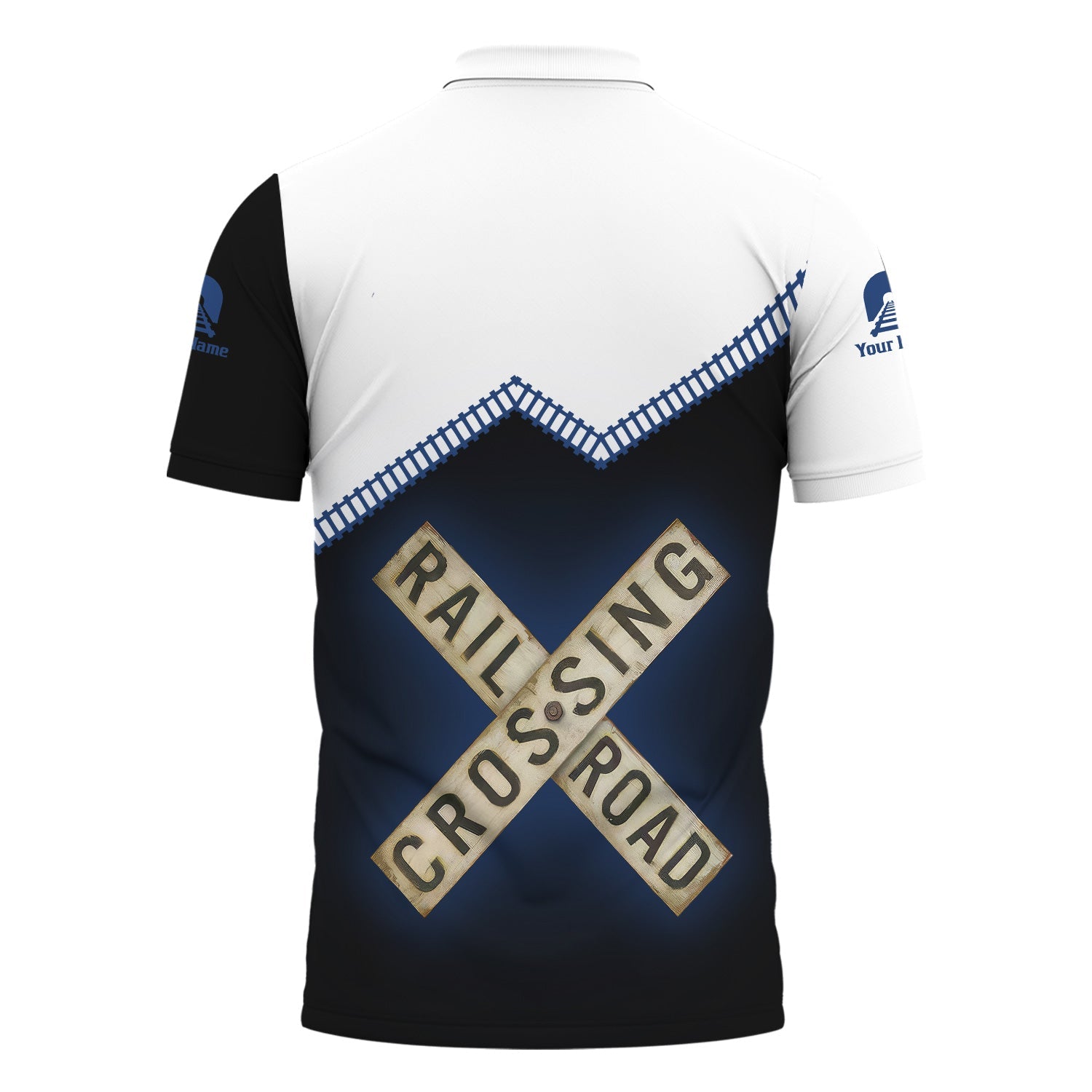 Railspirit Personalized Duluth, Winnipeg and Pacific Railway Polo Shirt Railroad Crossing Printed Train Track Shirt