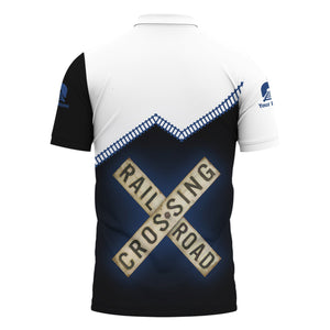 Railspirit Personalized Duluth, Winnipeg and Pacific Railway Polo Shirt Railroad Crossing Printed Train Track Shirt