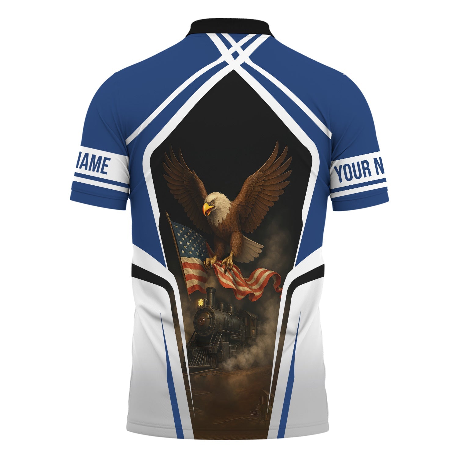 Railspirit Personalized Duluth, Winnipeg and Pacific Railway Polo Shirt American Eagle Vintage Train Shirt